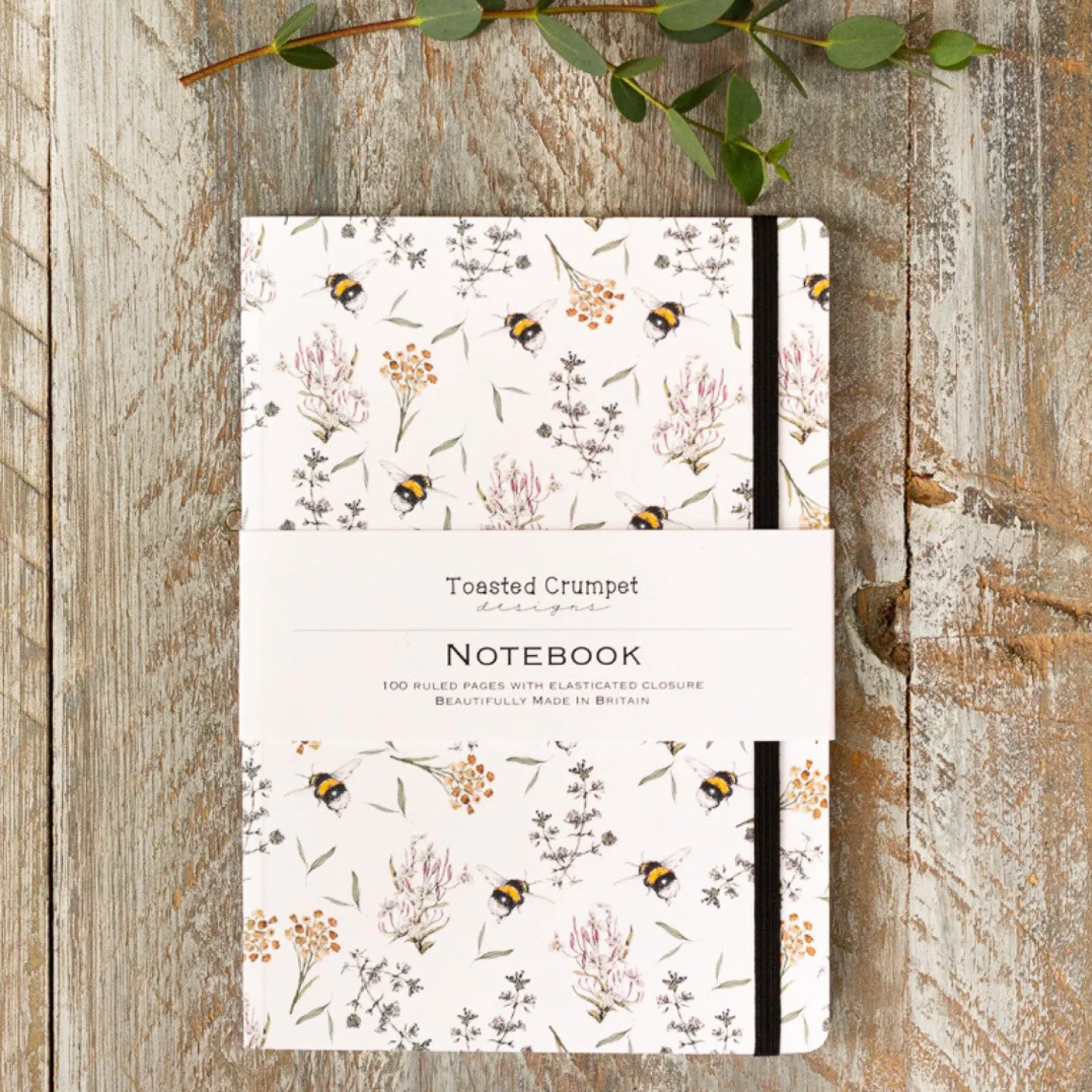 Bees & Honeysuckle A5 Lined Notebook
