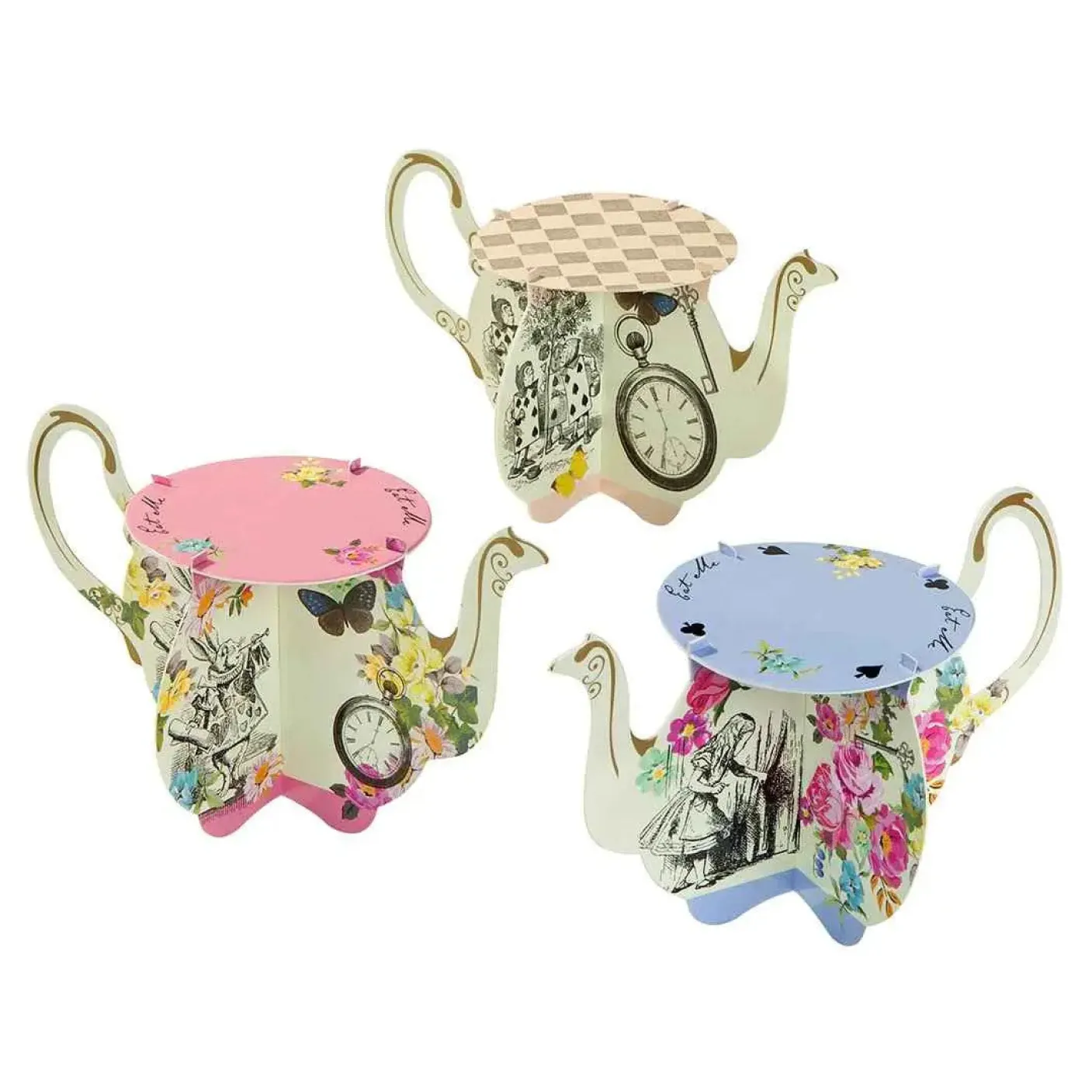 Alice in Wonderland Teapot Cake Stands - 6 pack