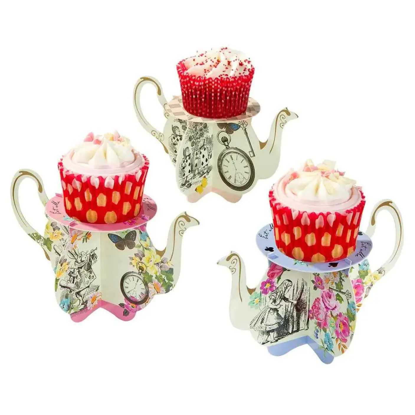 Alice in Wonderland Teapot Cake Stands - 6 pack