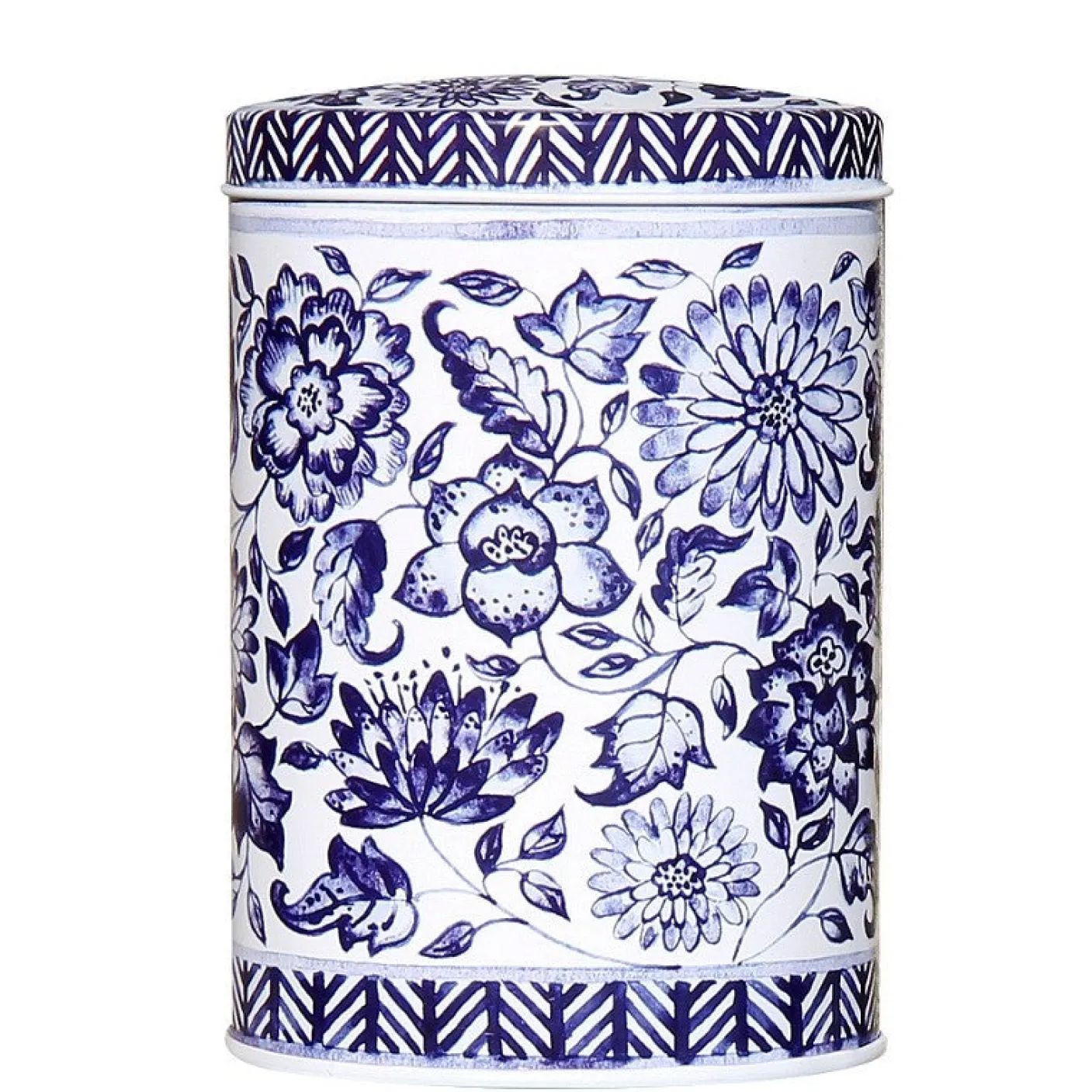 Blue & White Mini Oval Tin