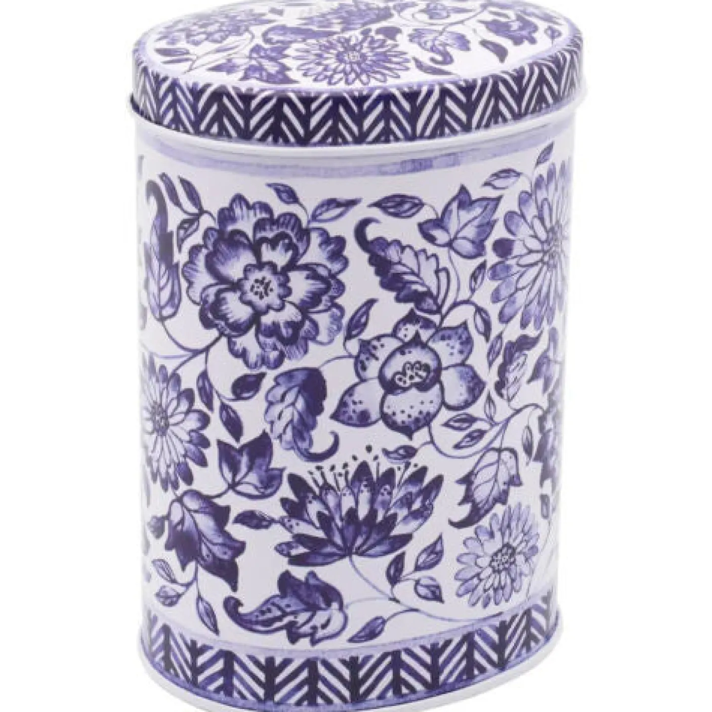 Blue & White Mini Oval Tin