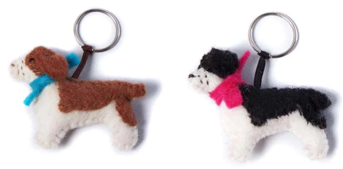 Spencer the Spaniel Key Ring - Blue