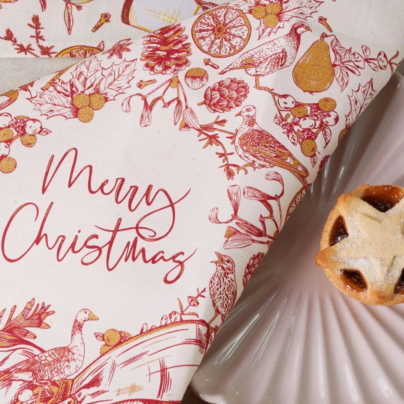 Christmas Wreath Napkins - Set of 4