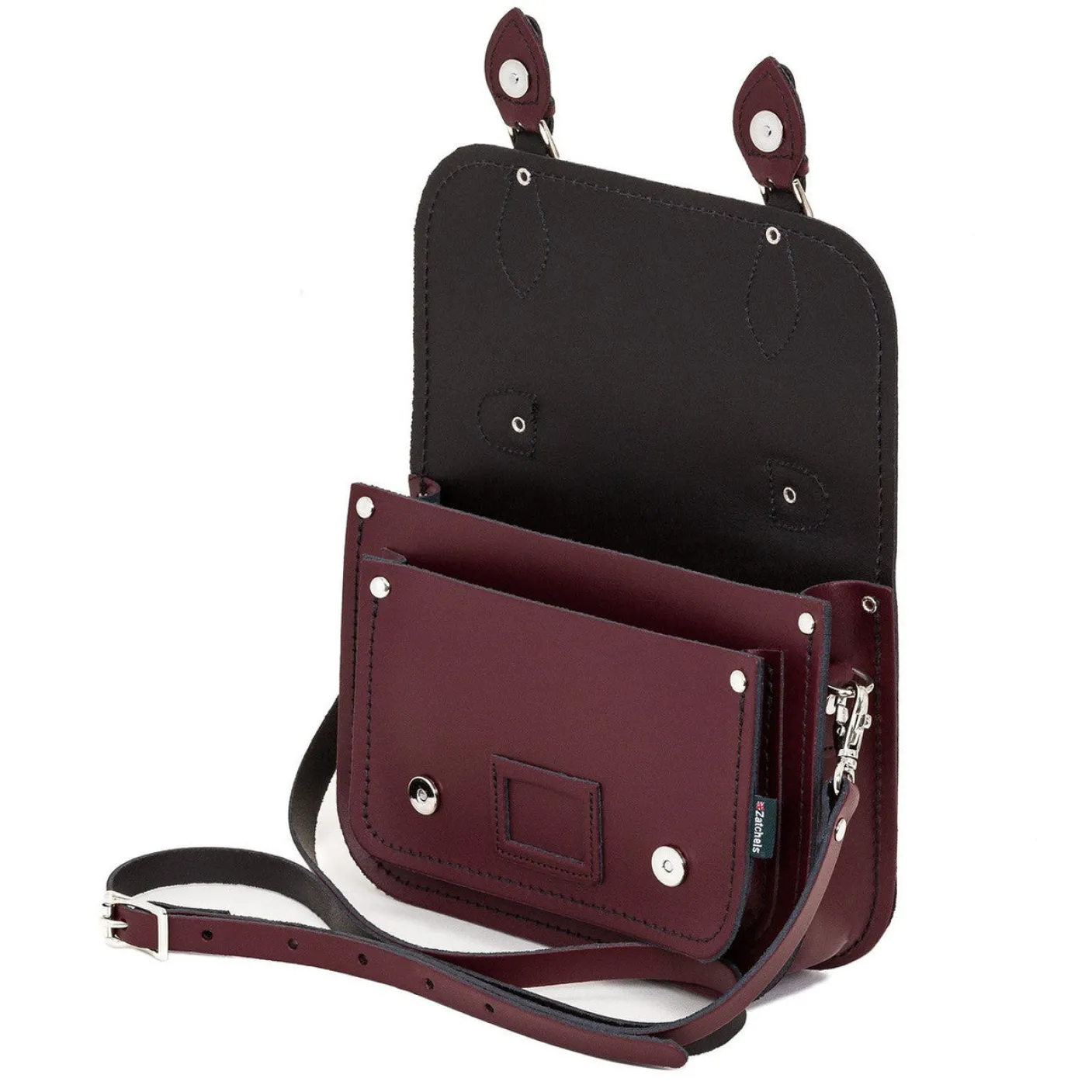 Zatchels Handmade Leather Midi Satchel - Marsala Red