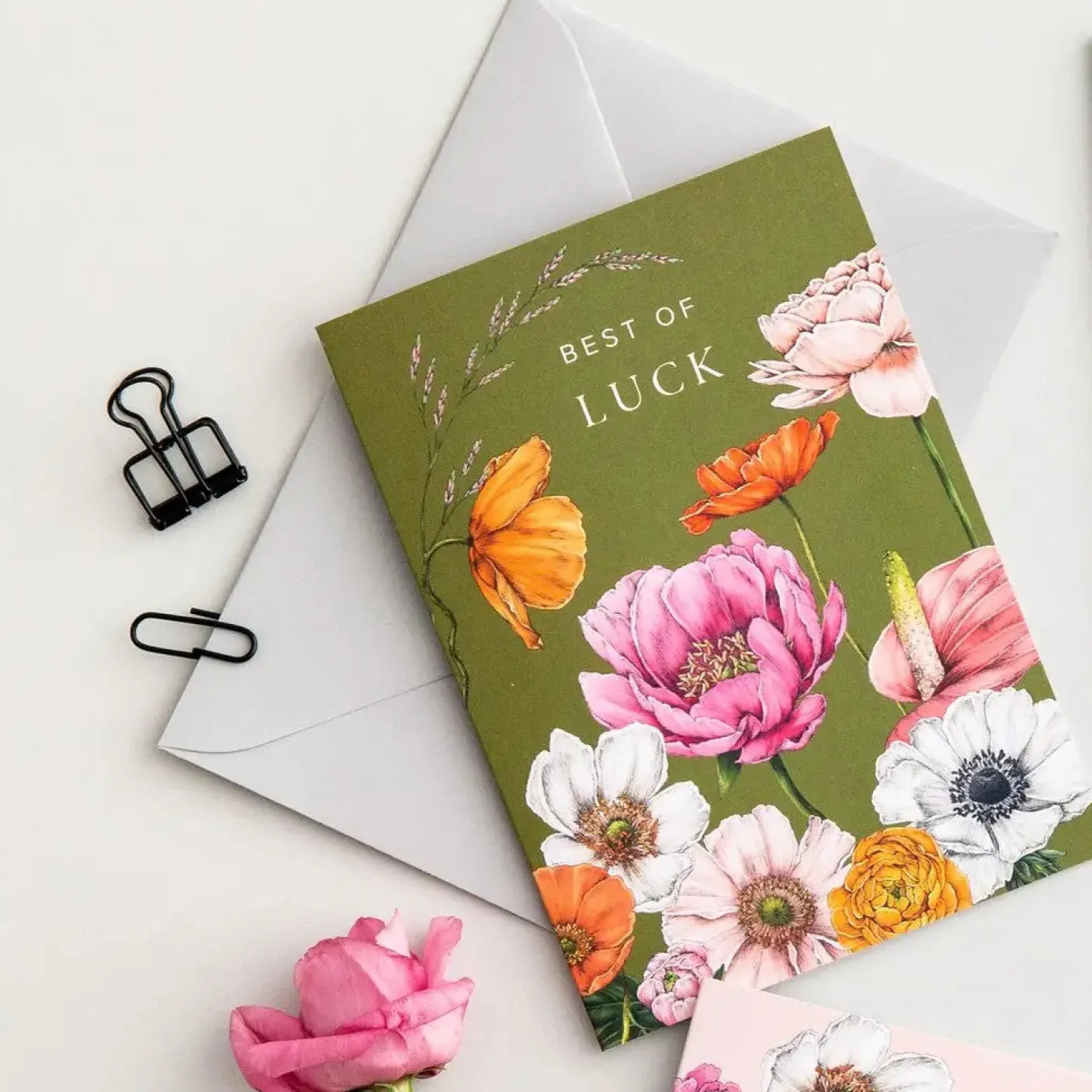 Floral Brights - Best of Luck card
