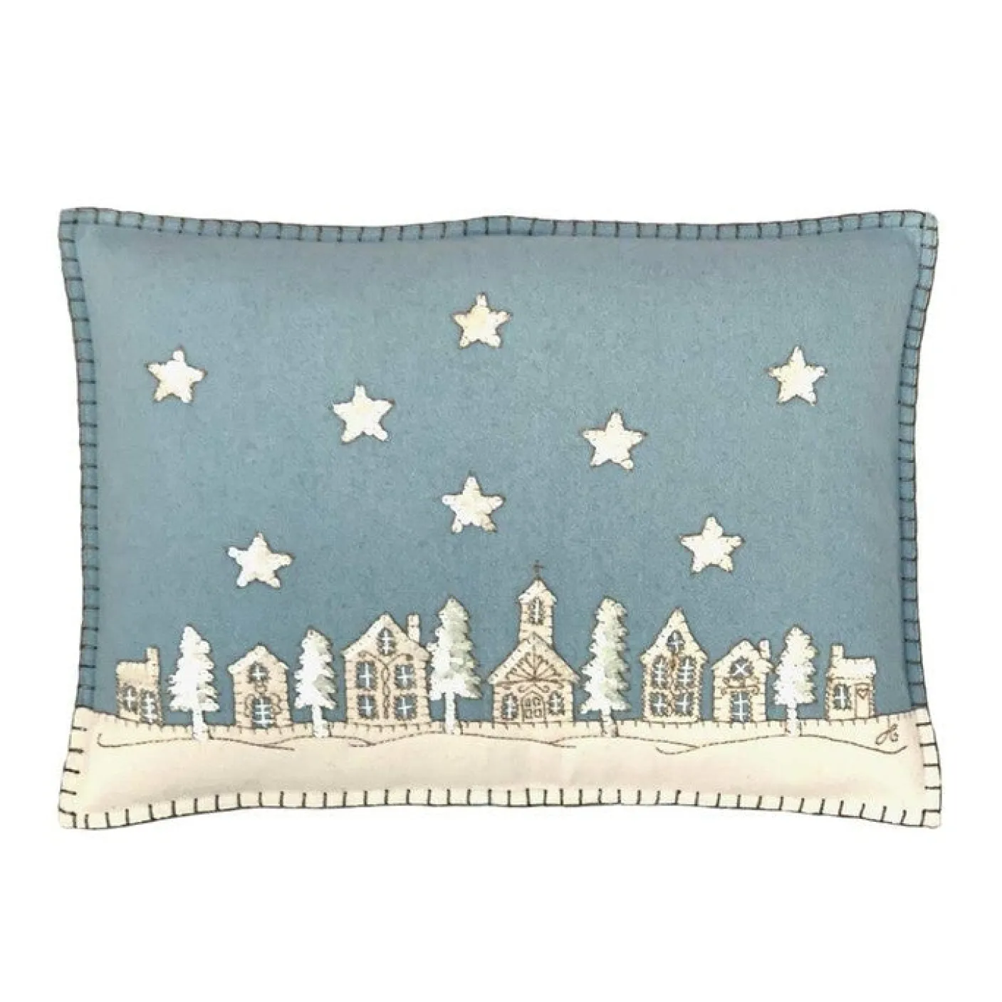 Starry Night Pillow - Duck Egg Blue