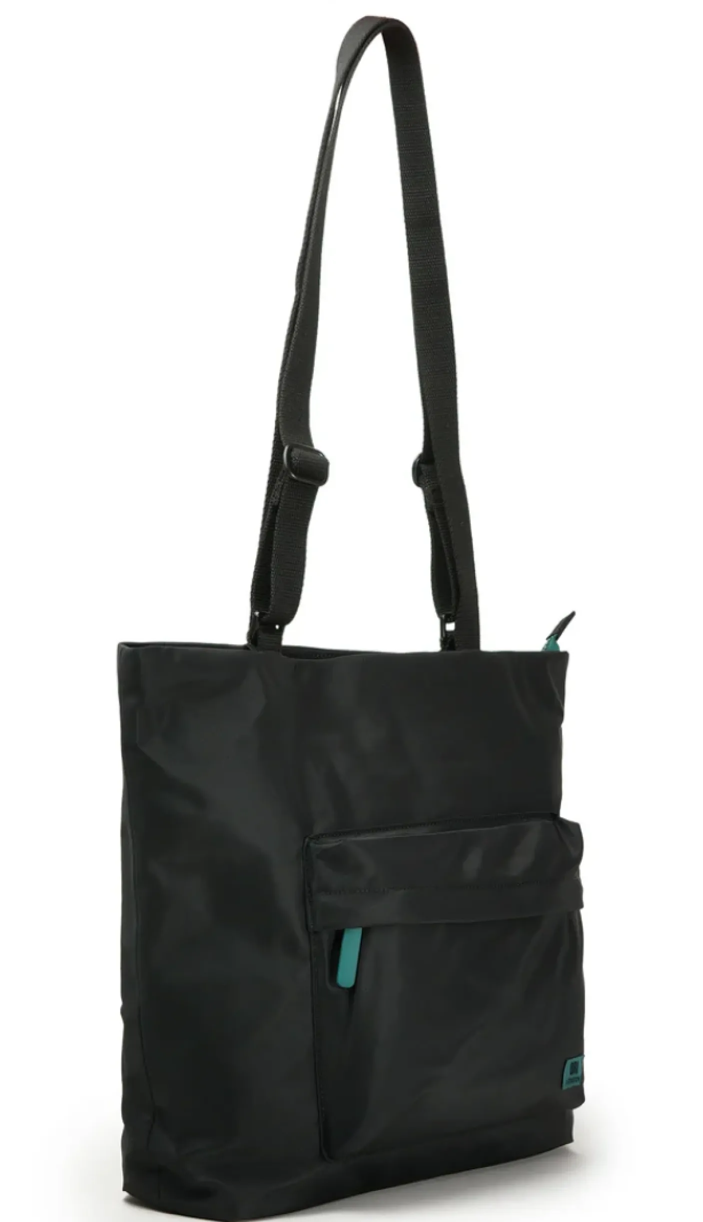 Trafalgar Tote B All Black Teal Capsule Recycled Cavas Tote- Medium