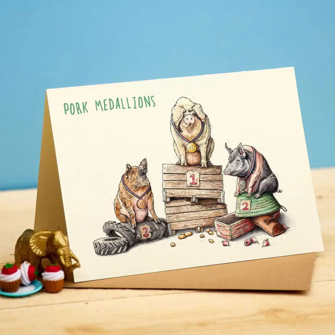 Pork Medallions Greetings Card