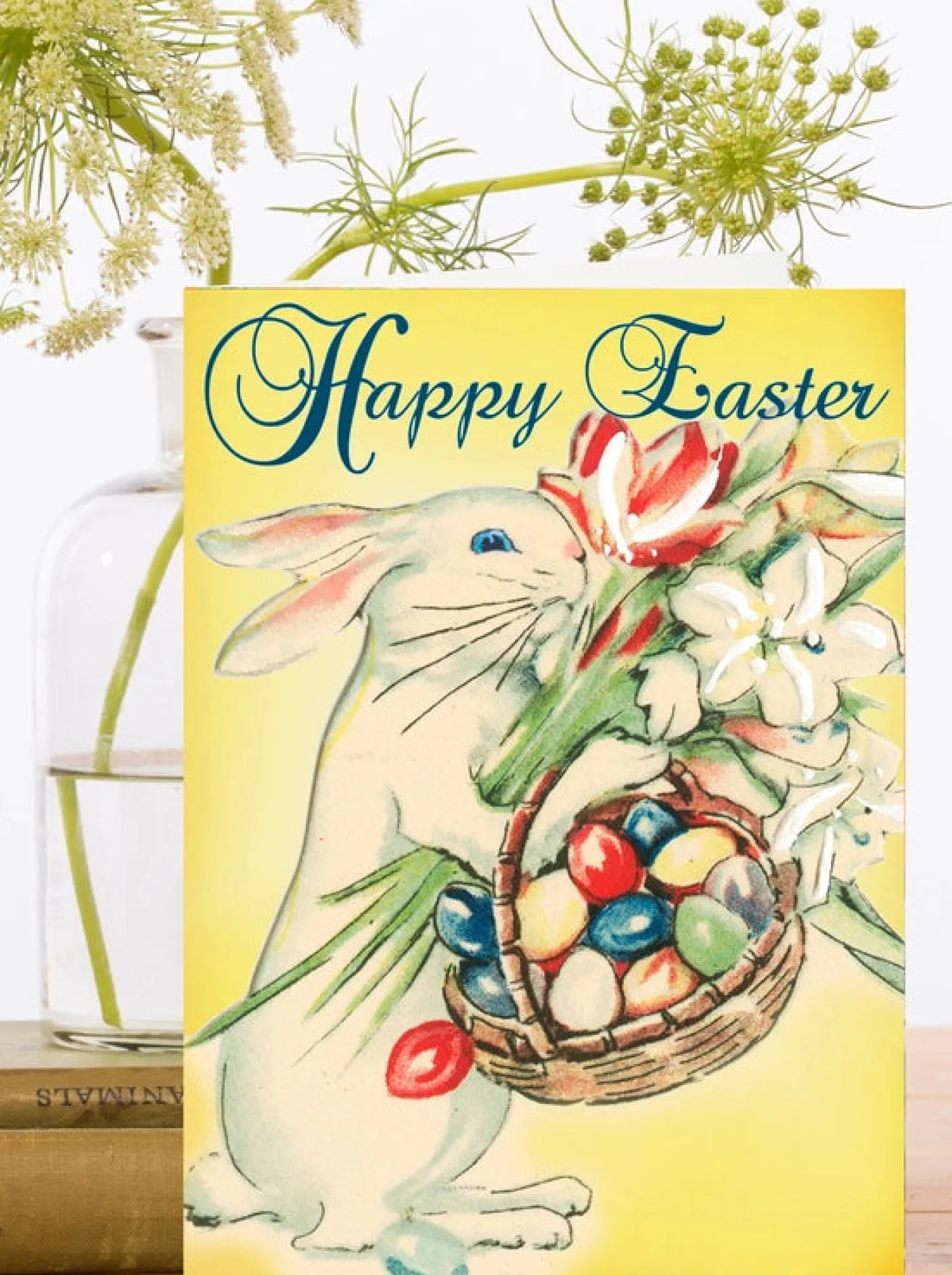 Easter Basket Easter Card (Yellow)