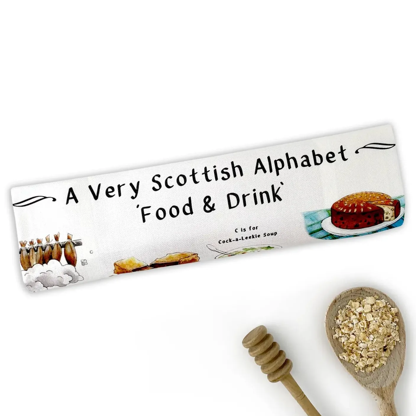 A Very Scottish Alphabet Food & Drink Tea Towel