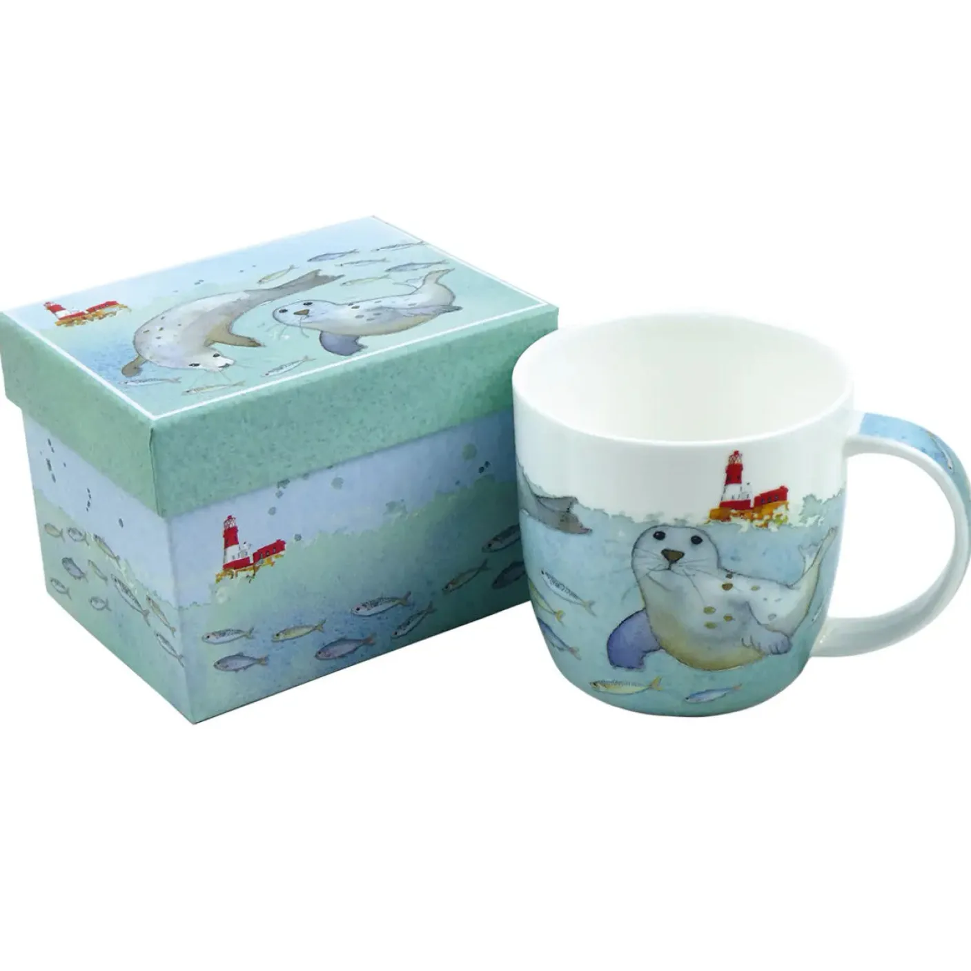 Swimming Seals Bone China Mug (Boxed)
