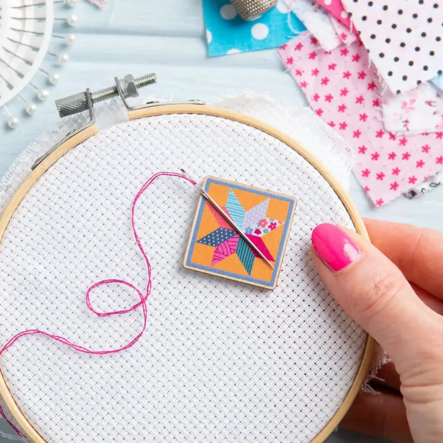 Quilt Block Magnetic Needle Holder