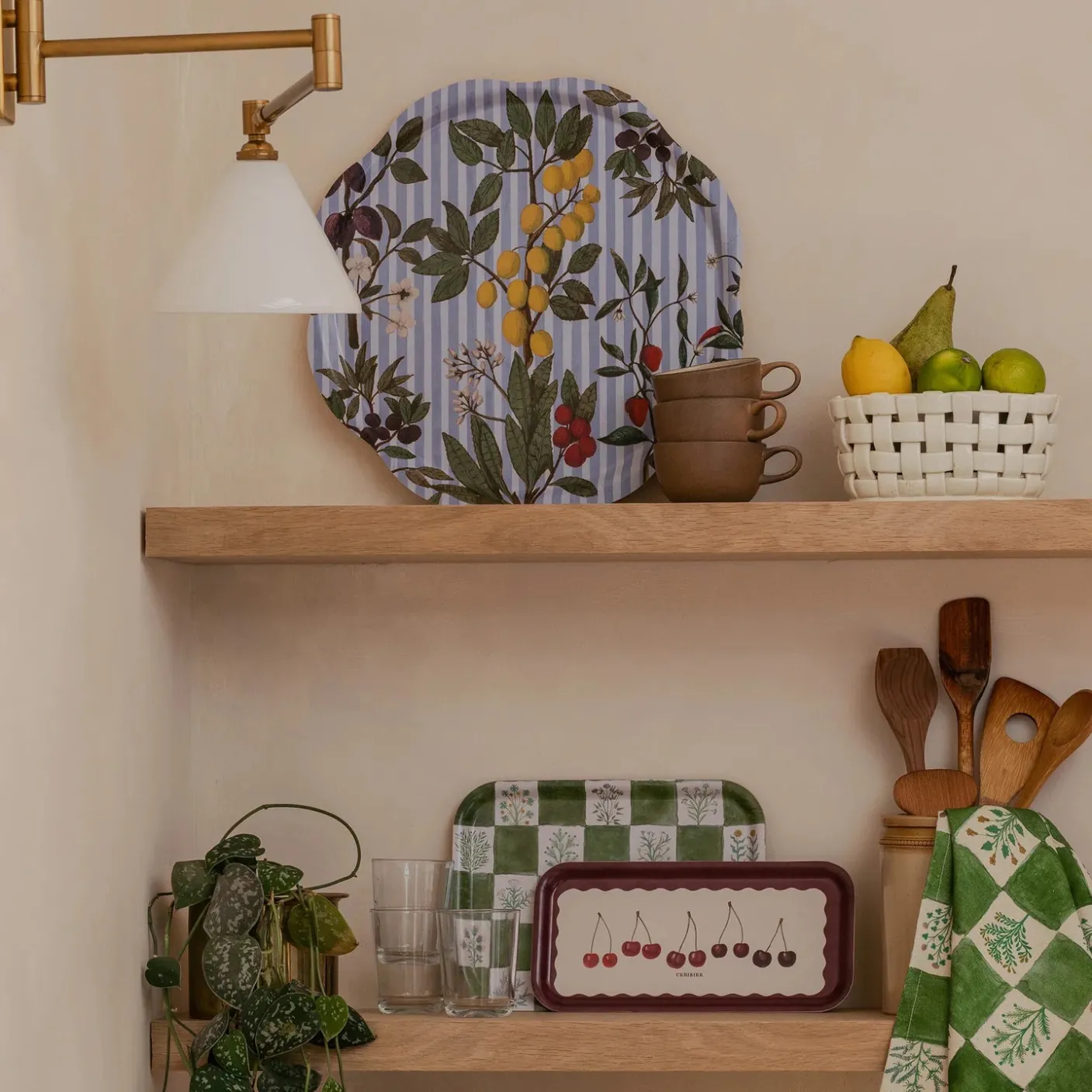 15th Century Illustrated Herbs Birchwood Tray