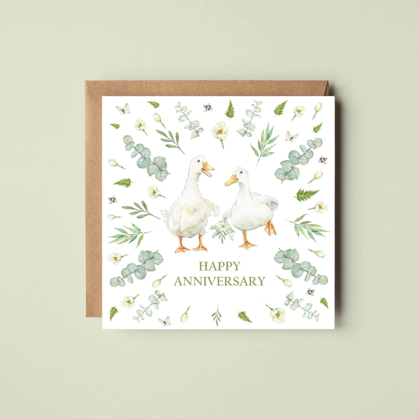 'Happy Anniversary' Ducks Greetings Card