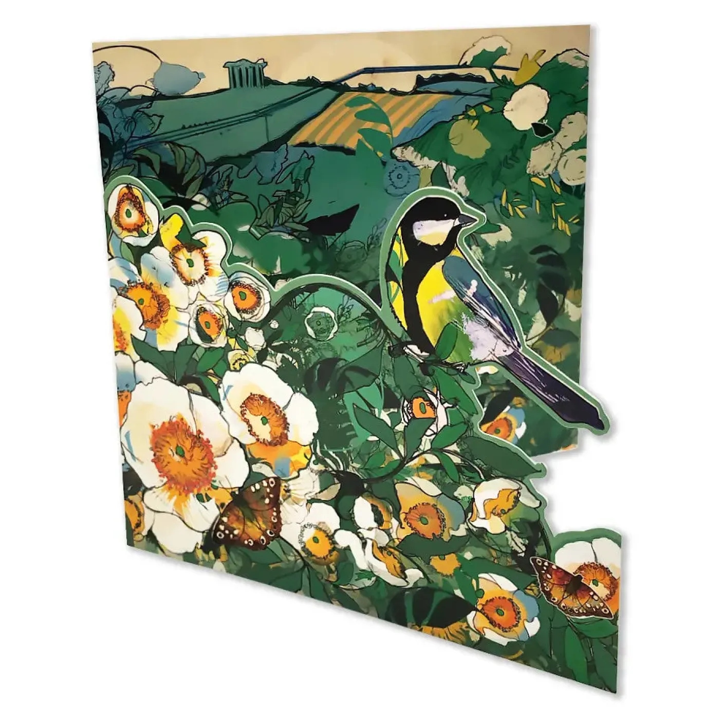 Wild Roses Die-Cut Greetings Card