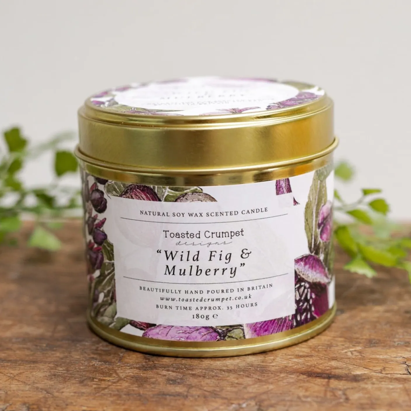 Wild Fig & Mulberry Candle in a Matt Gold Tin