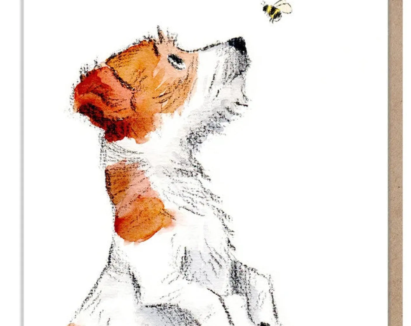 Jack Russell and Bee Greetings Card