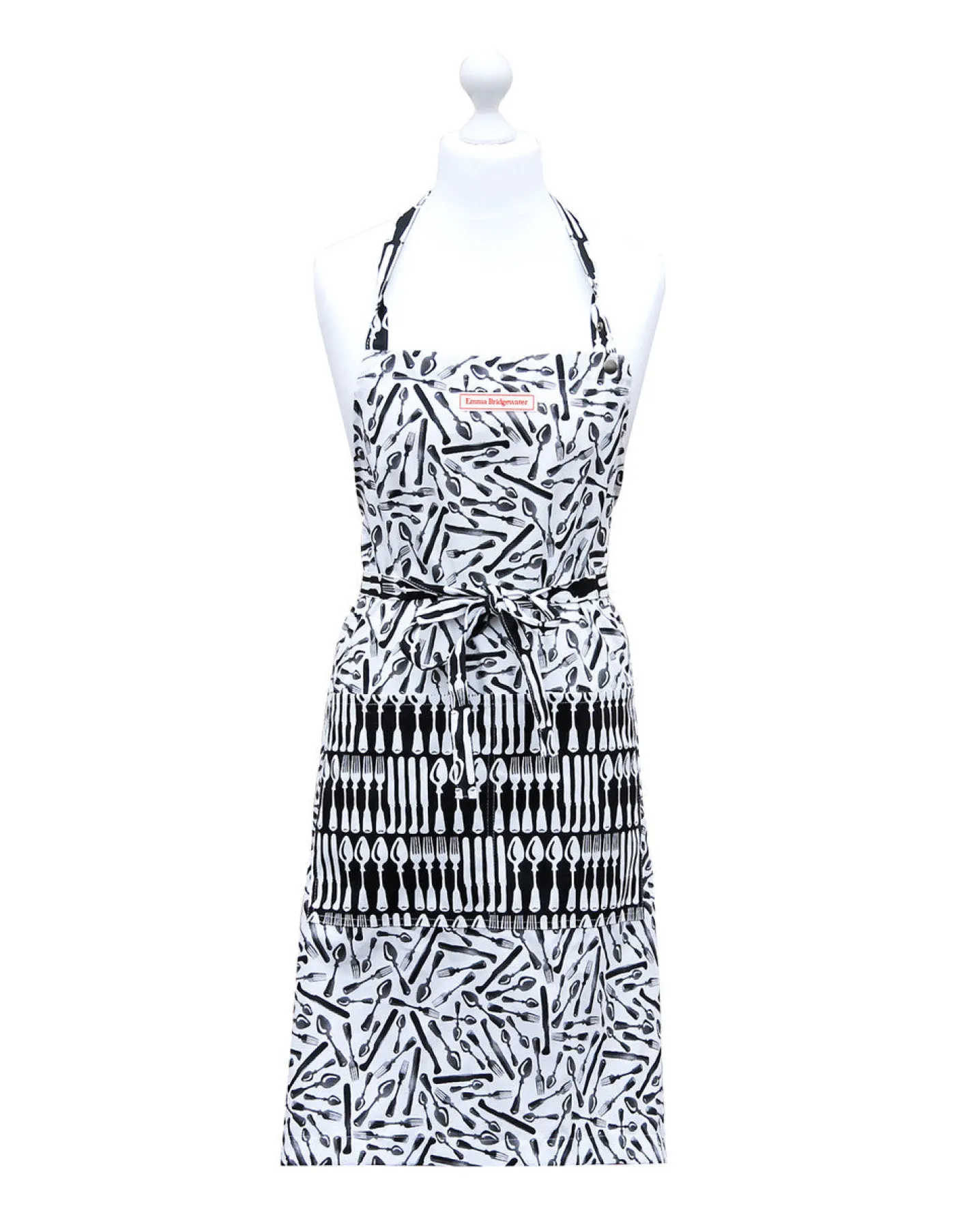 Black Toast Knives & Forks Apron