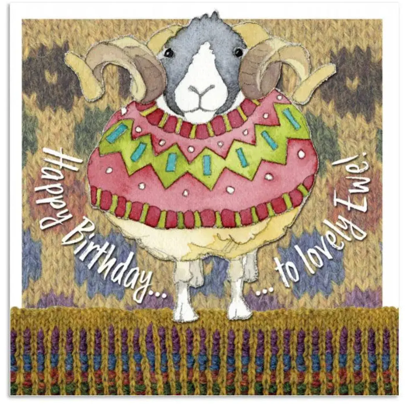 Woolly Sheep Birthday Lovely Ewe Greetings Card