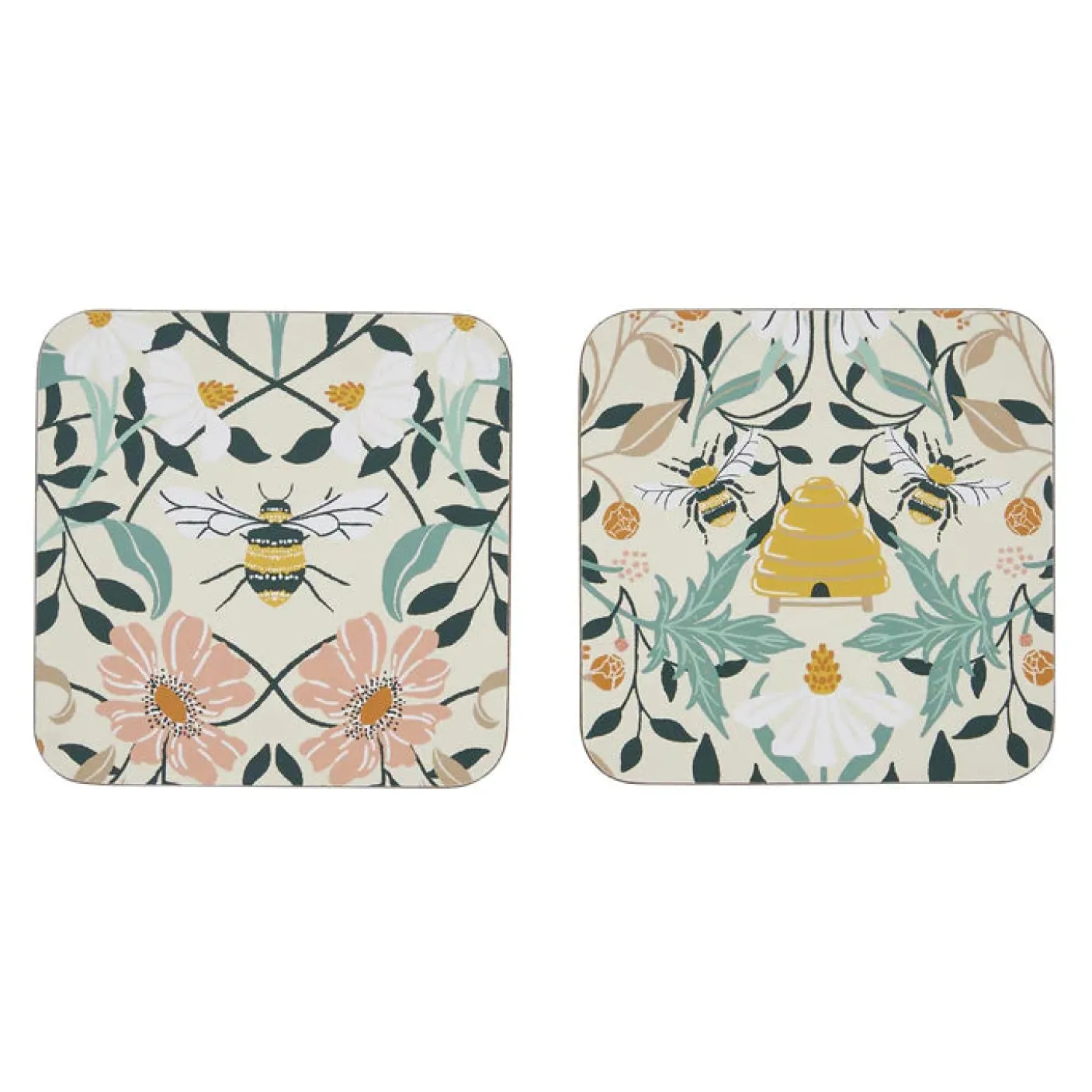 Bee Bloom Coasters - Set of 4