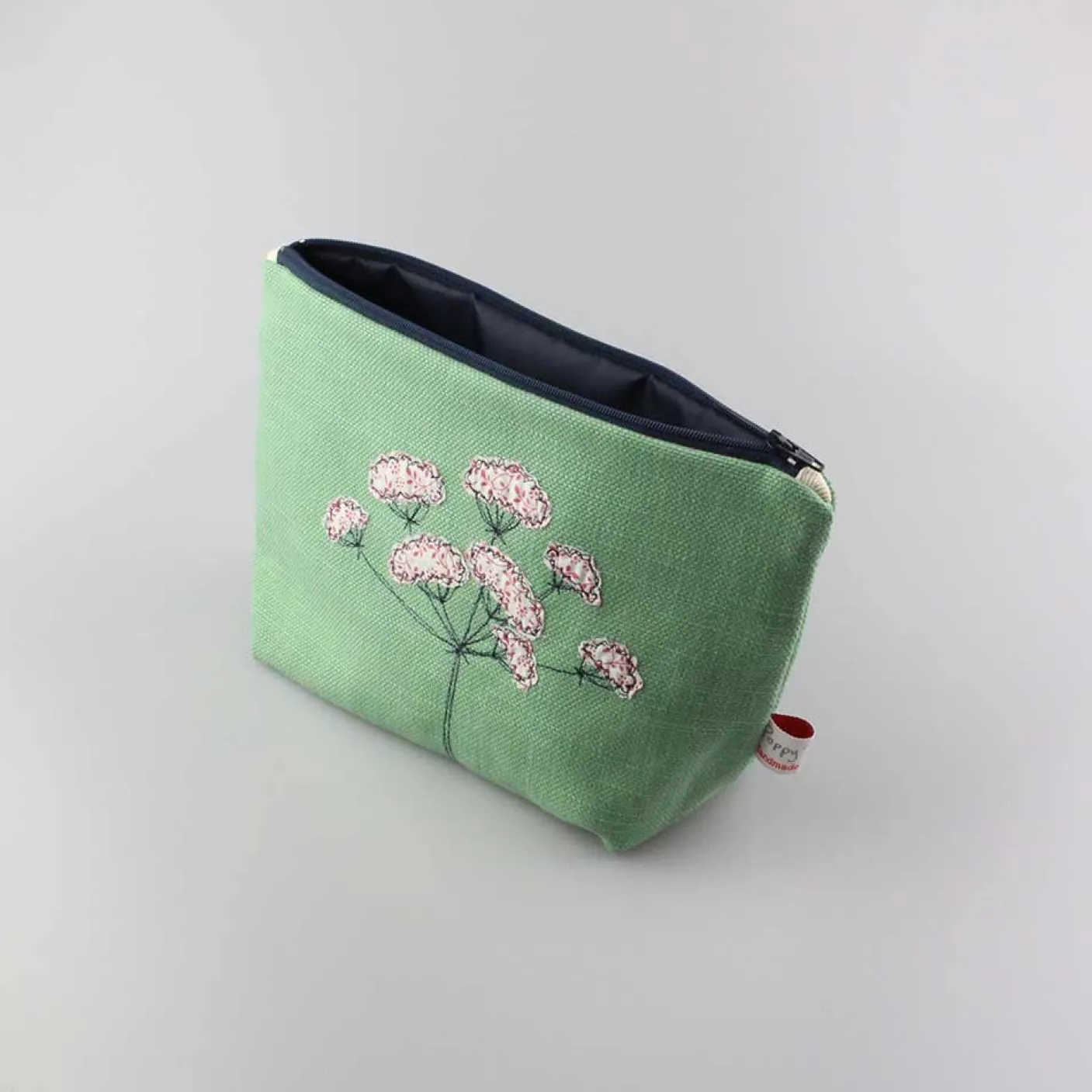Wild Parsley Embroidered Lined Make Up Bag