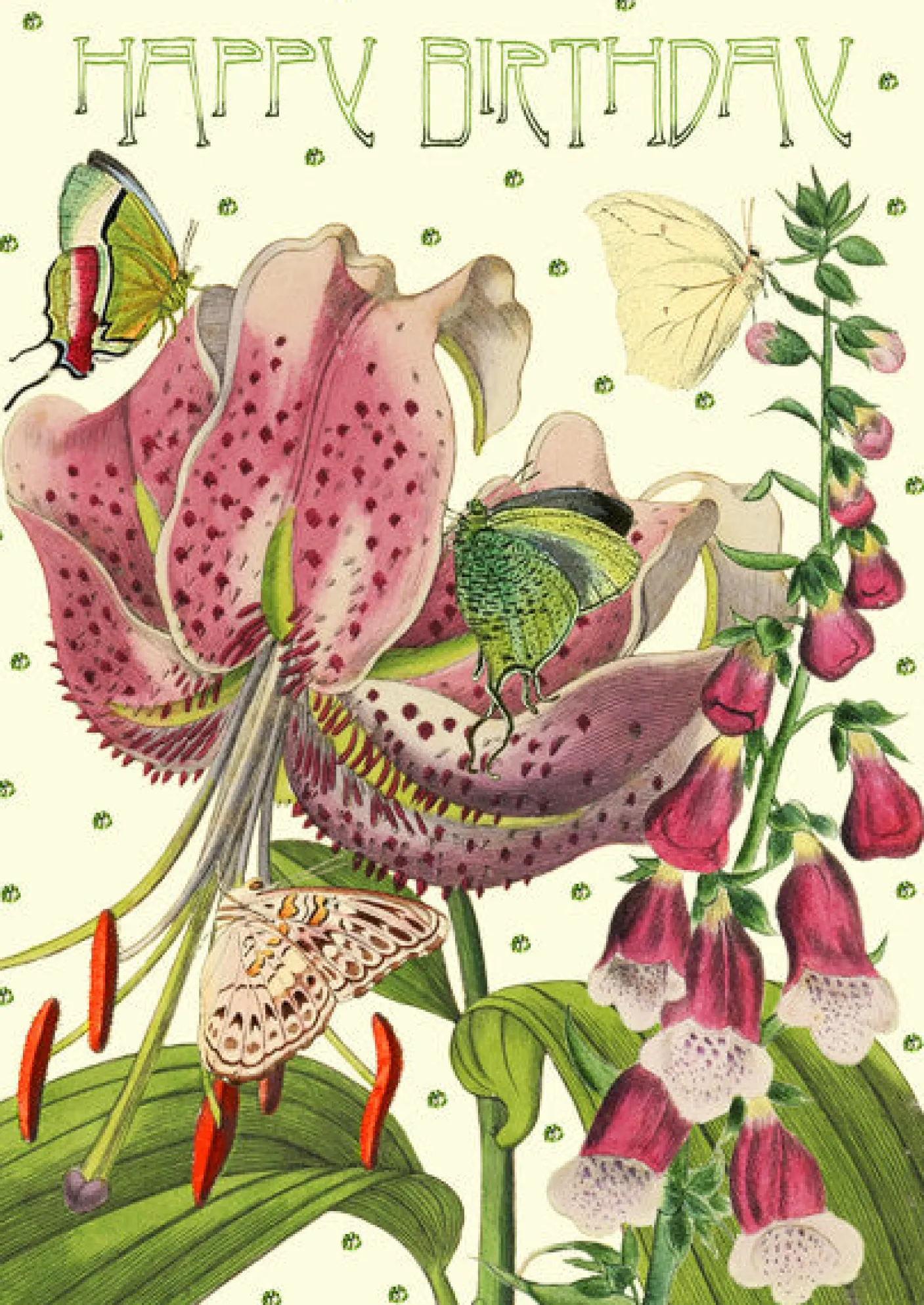 Lily Glitter Birthday Card