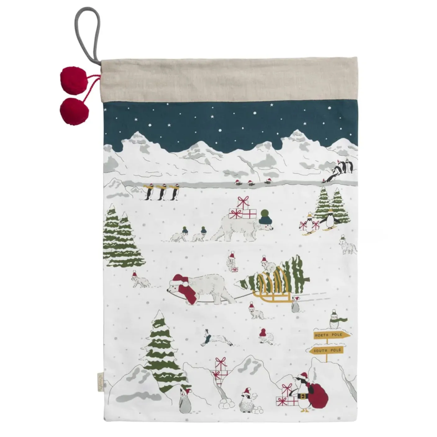 Snow Scene Christmas Sack
