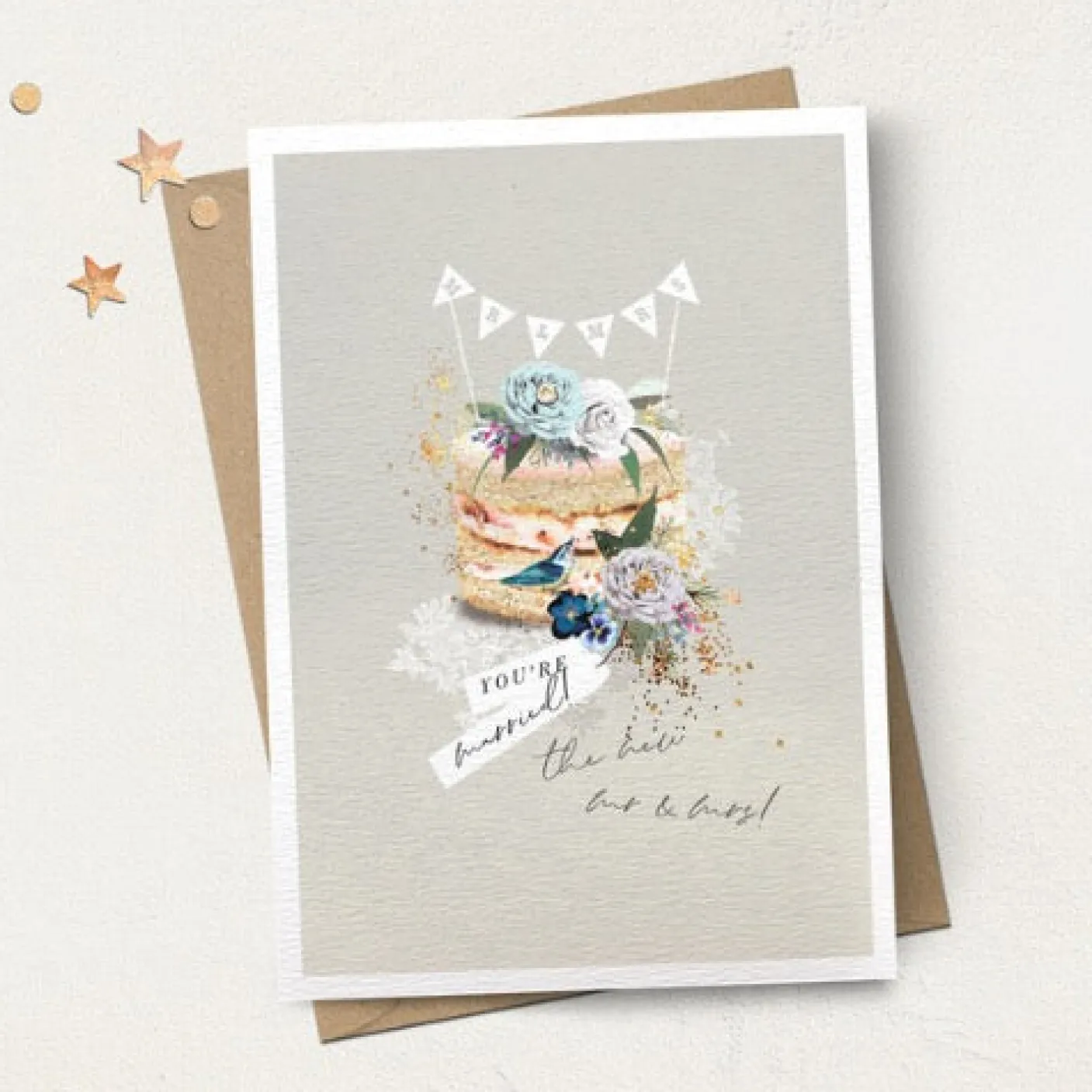 You're Married Wedding Cake Greeting Card