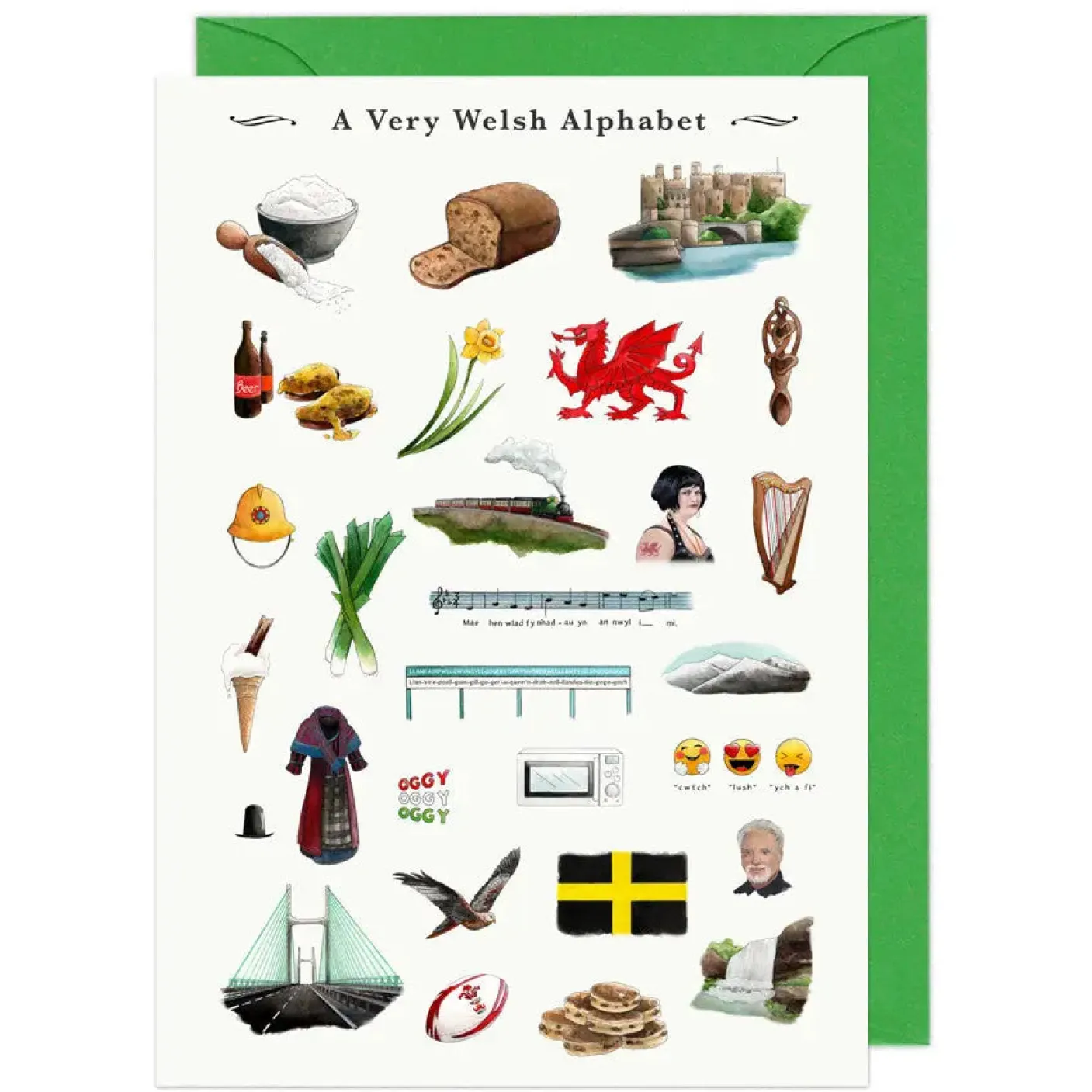 A Very Welsh Alphabet Greeting Card
