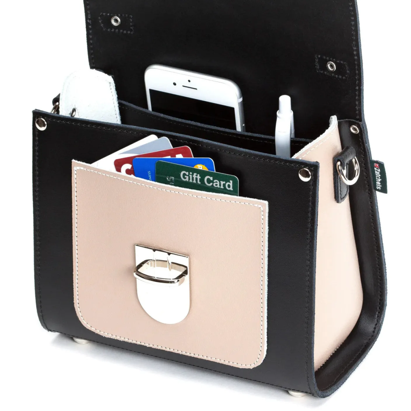 Zatchels Handmade Leather Sugarcube Plus - Cafe Noir