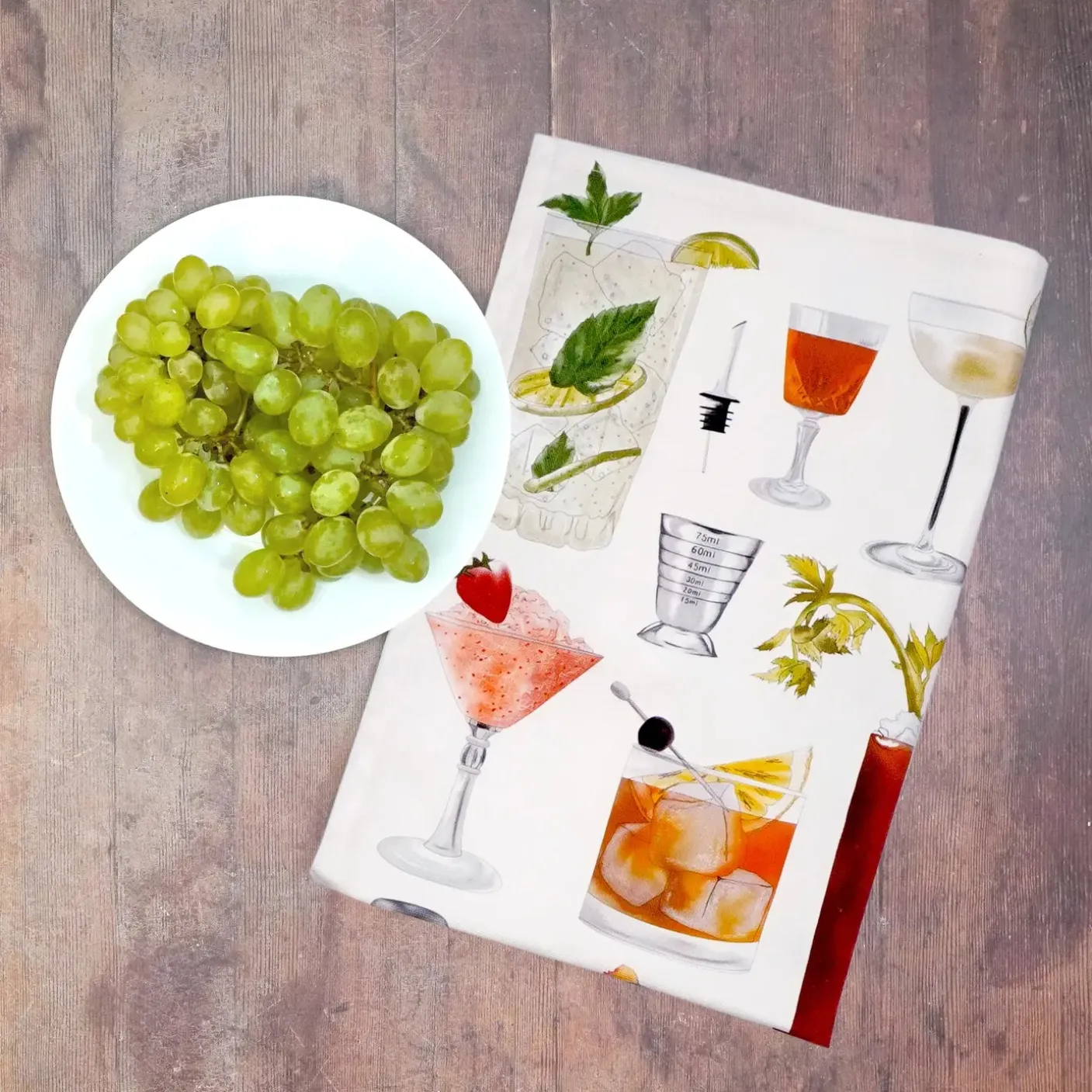 Cocktail Tea Towel by Corinne Alexander