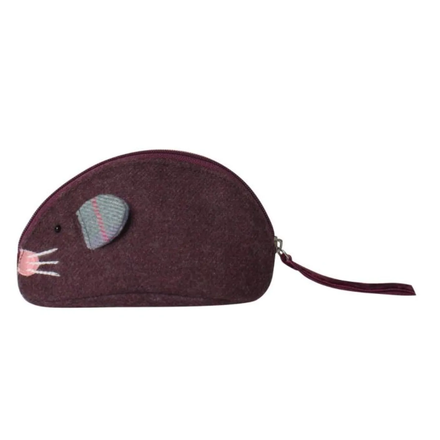 Plum Wool Juniper Mouse Purse