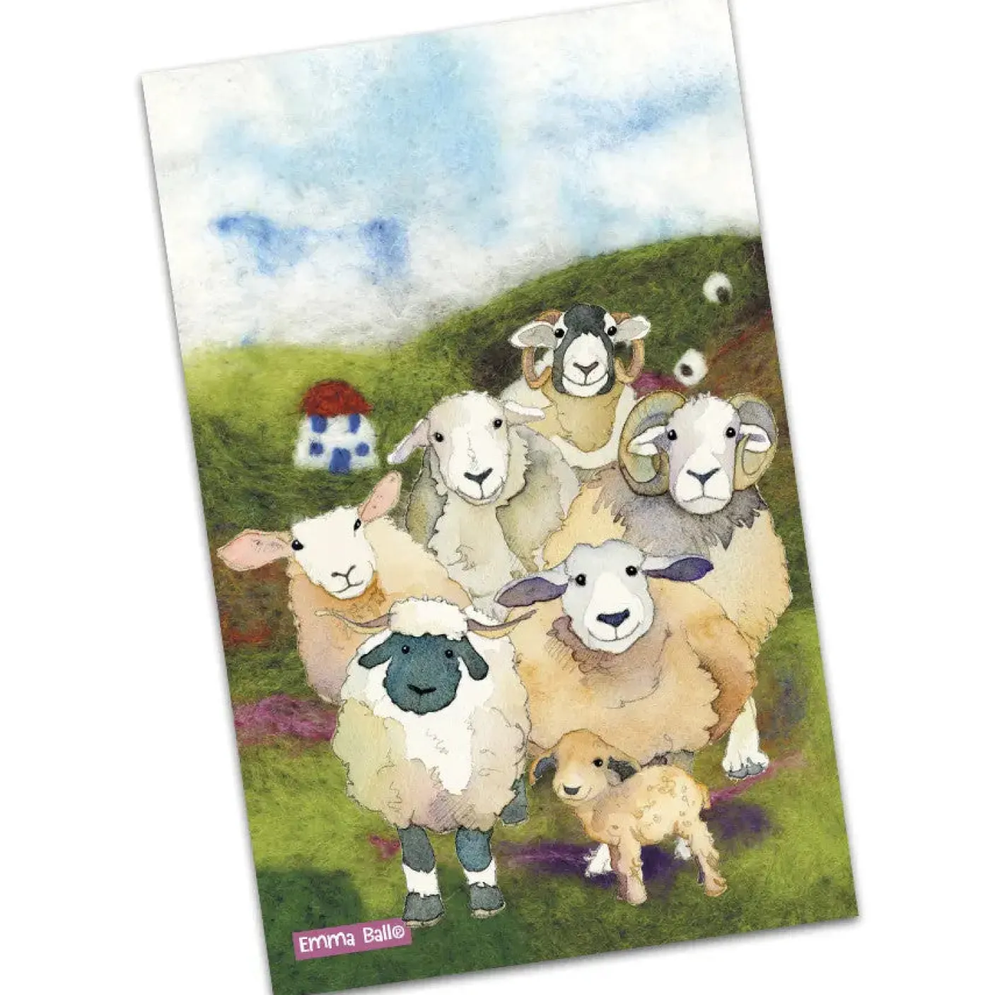 Felted Sheep Tea Towel
