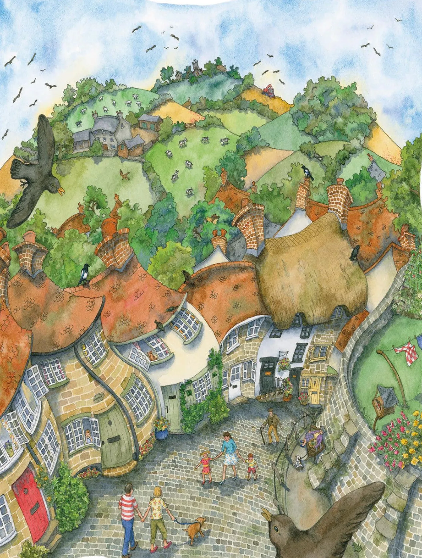 Gold Hill, Shaftsbury 1000 Piece Jigsaw Puzzle