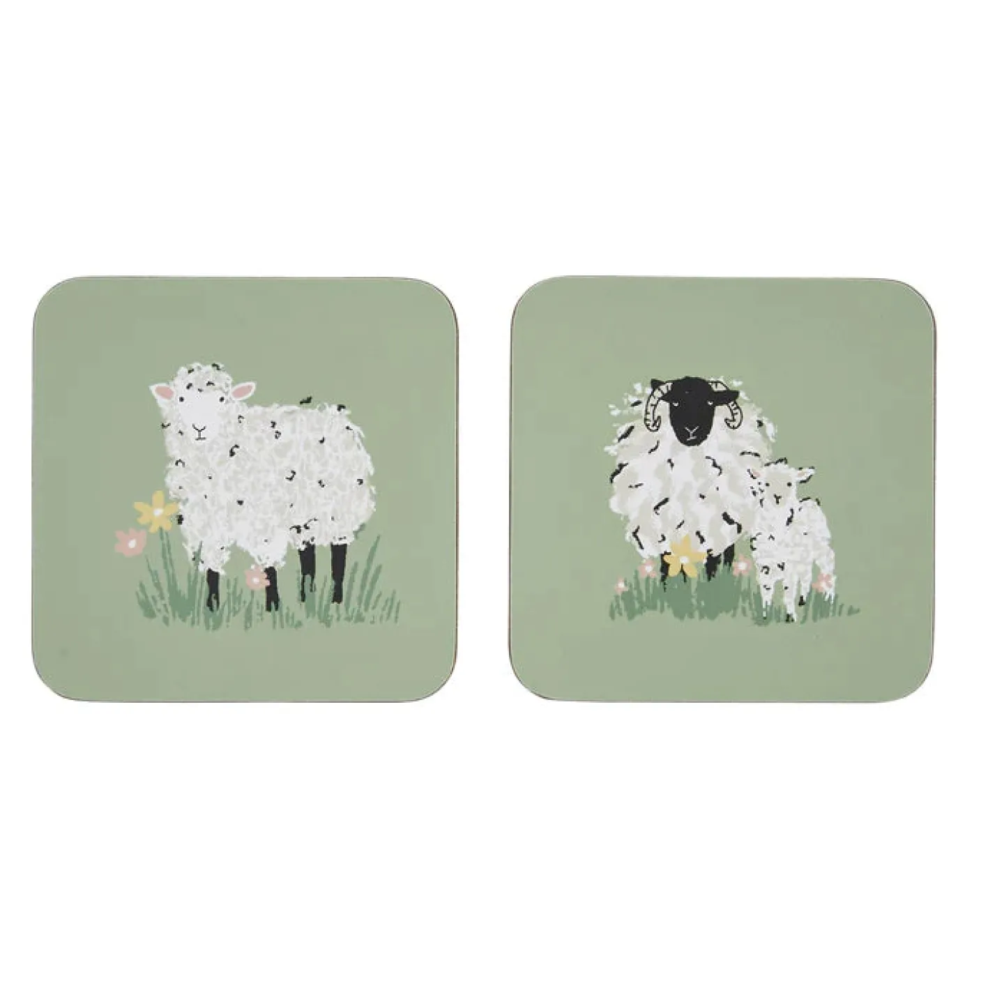 Woolly Sheep Coasters - Set of 4
