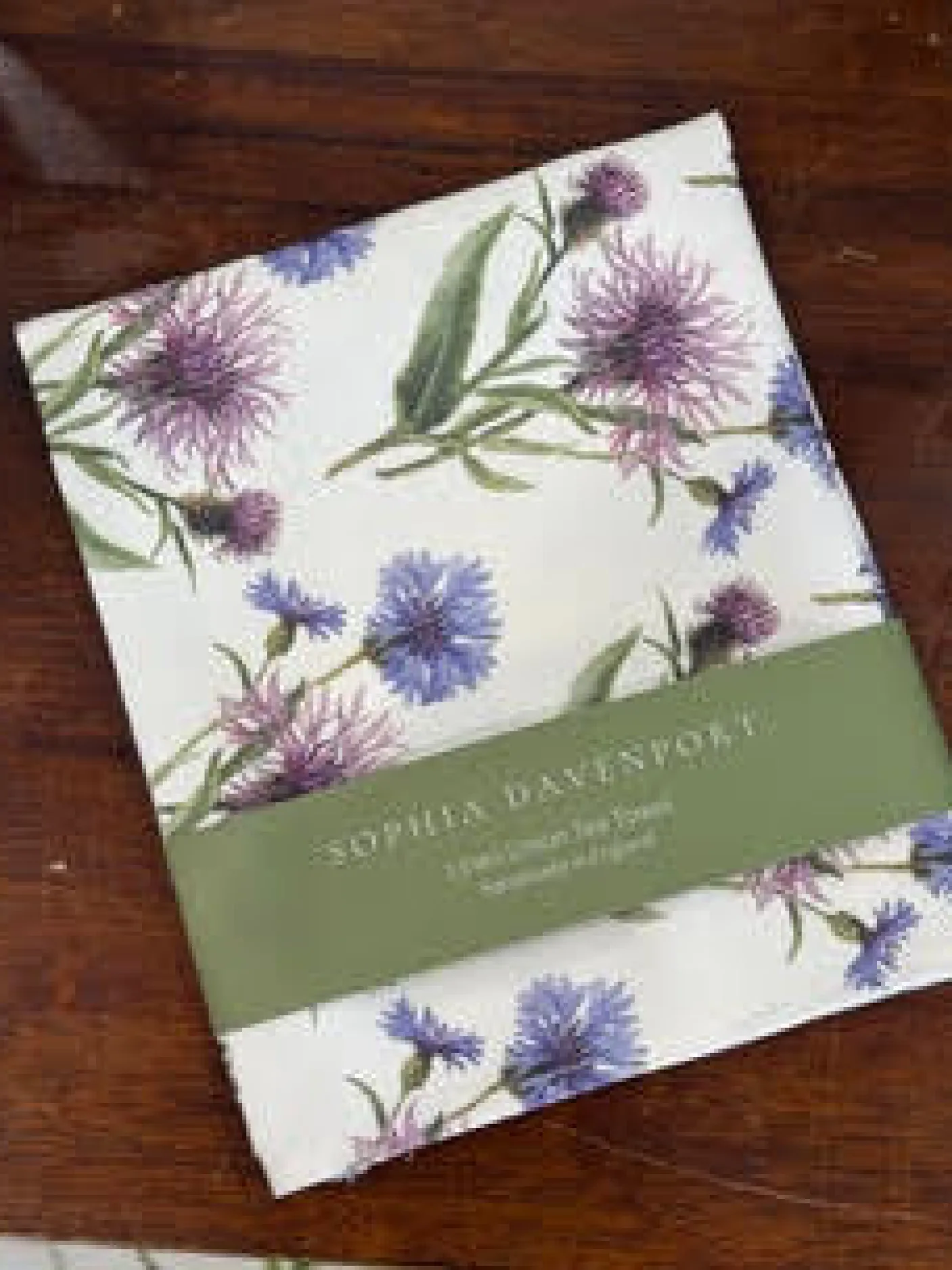 Cornflower and Knapweed Linen Union Tea Towel