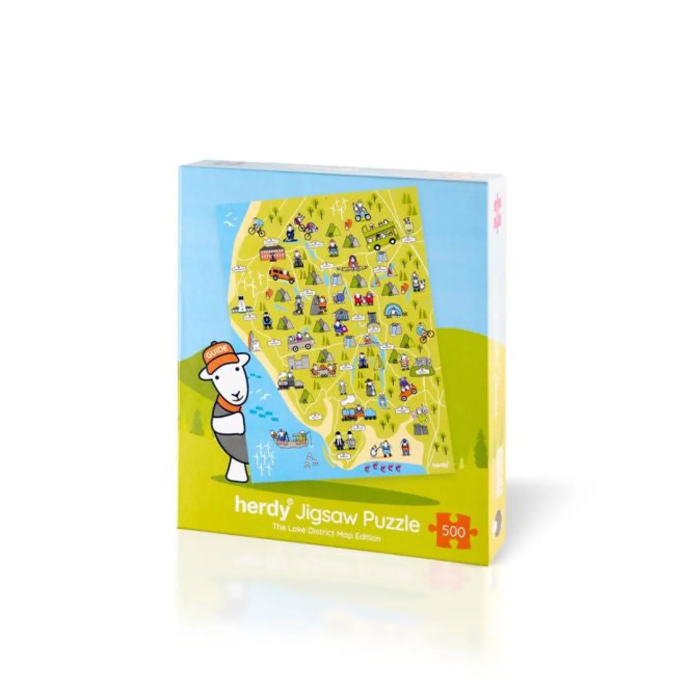 Herdy Lake District Map Jigsaw Puzzle - 500 Piece Puzzle