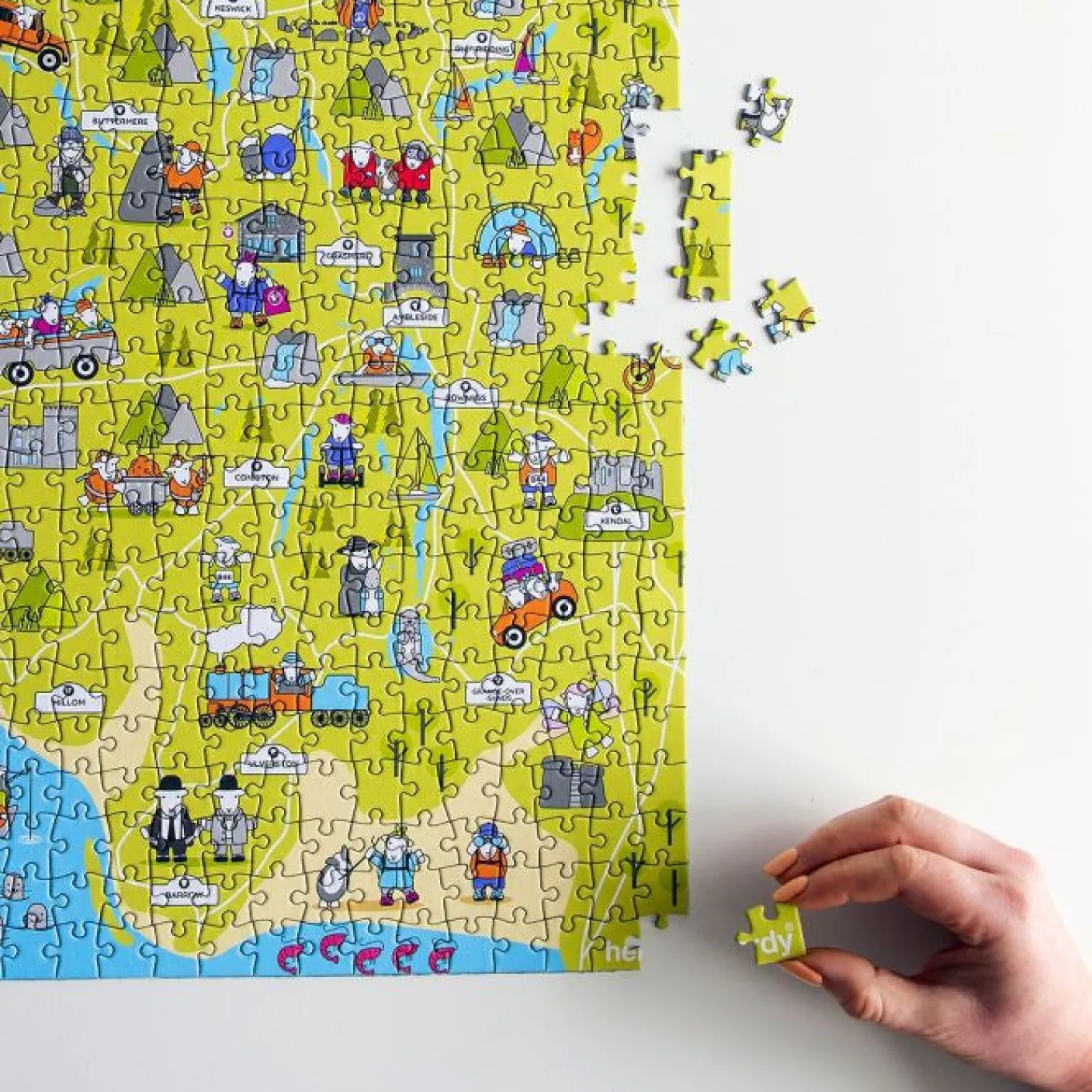 Herdy Lake District Map Jigsaw Puzzle - 500 Piece Puzzle