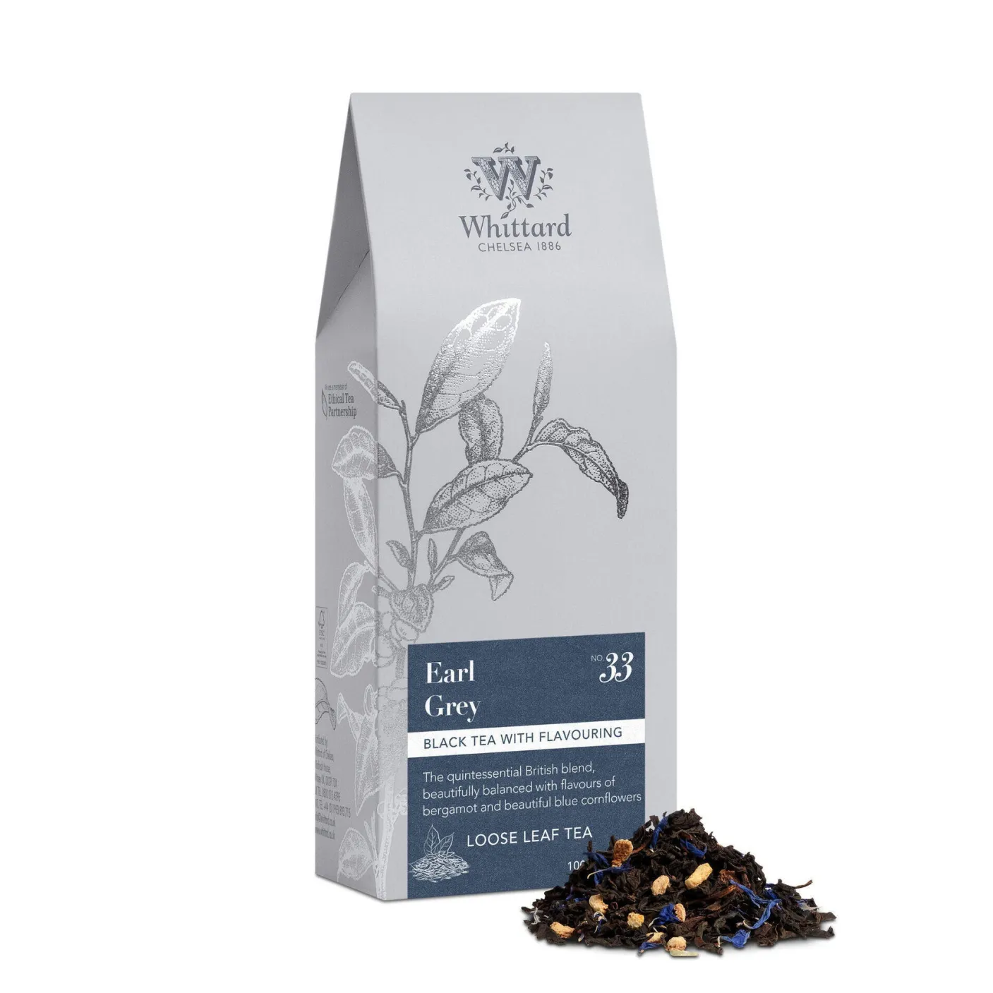 Whittard Earl Grey Loose Tea Silver Pouch