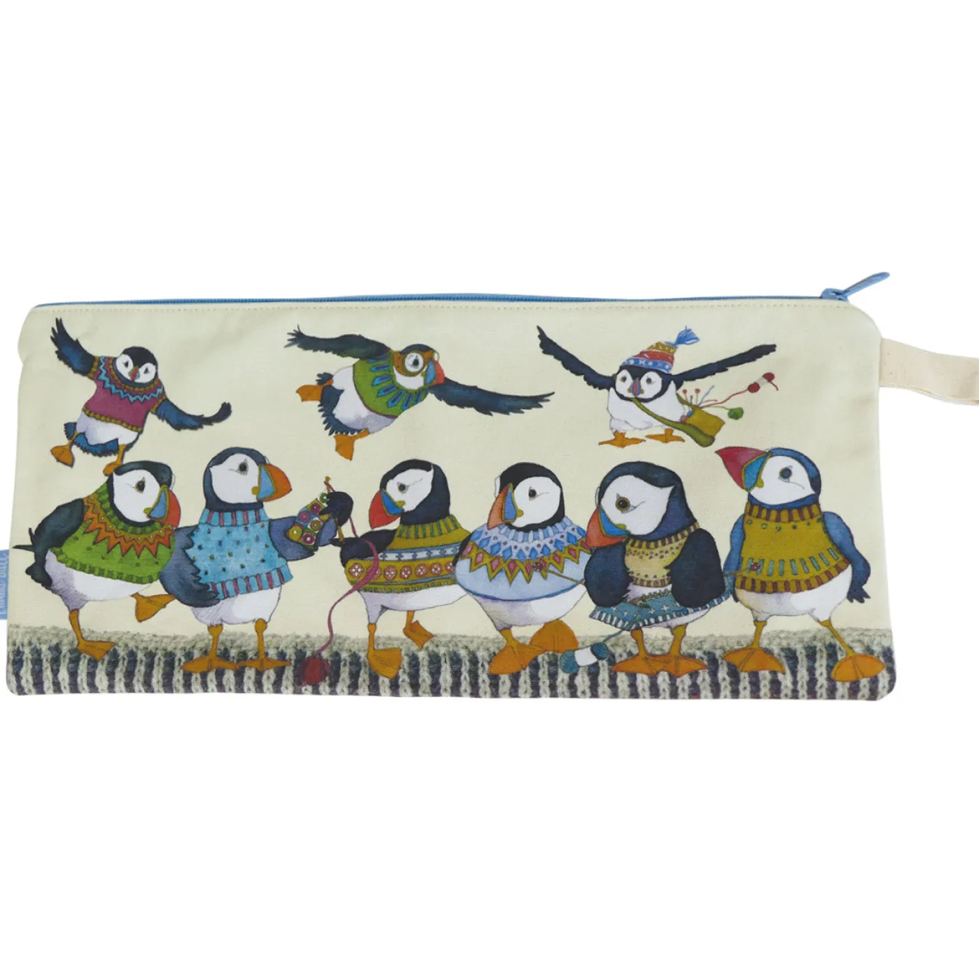 Woolly Puffins Long Project Bag