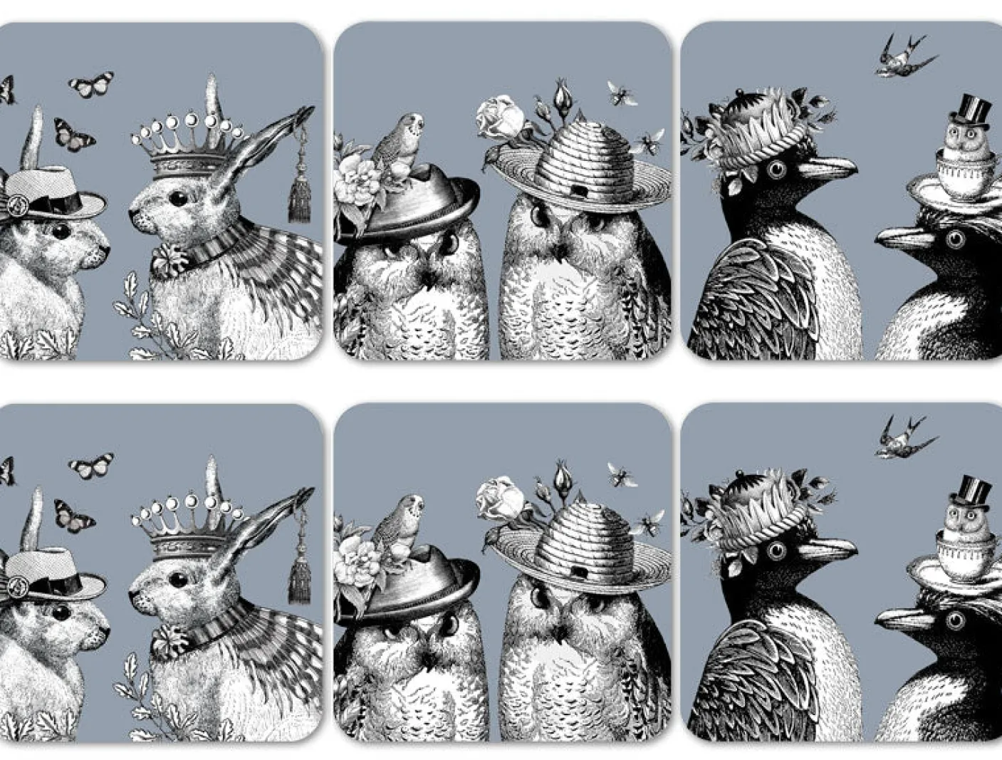 Sunday Best Grey Coasters Set of 6