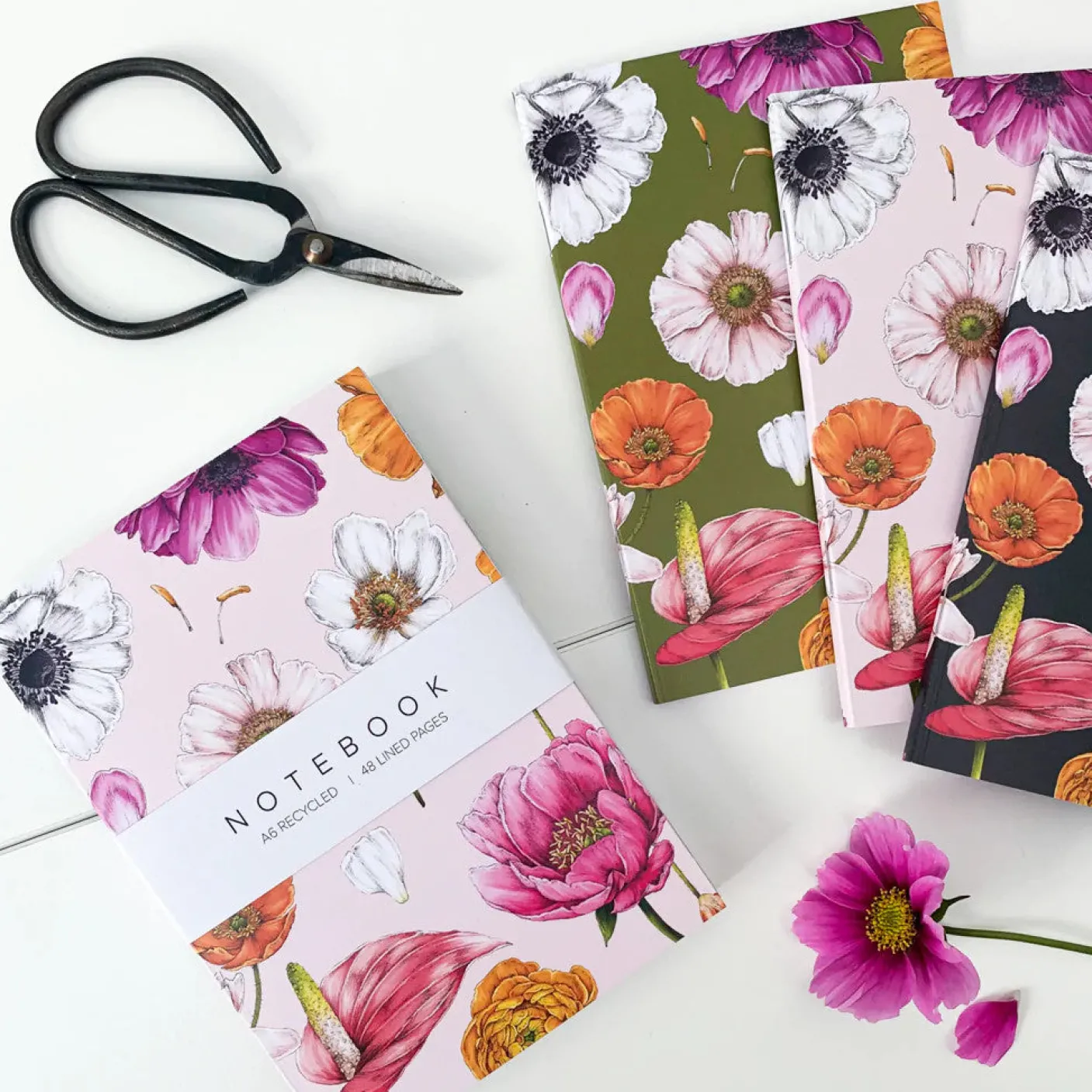 Floral Brights - Set of 3 A6 Notebooks