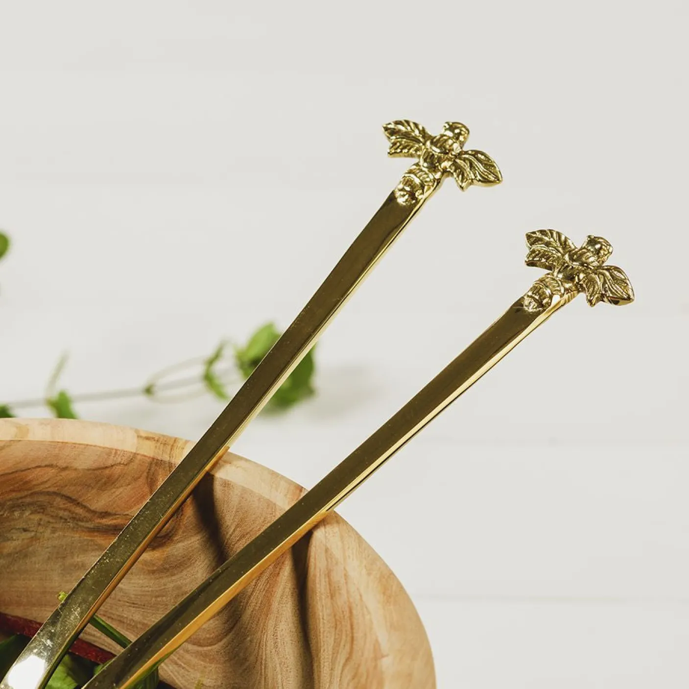 Gold Bee Salad Server Set