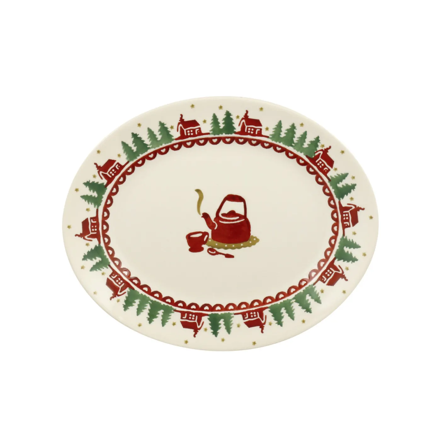 Christmas Cabin Small Oval Platter