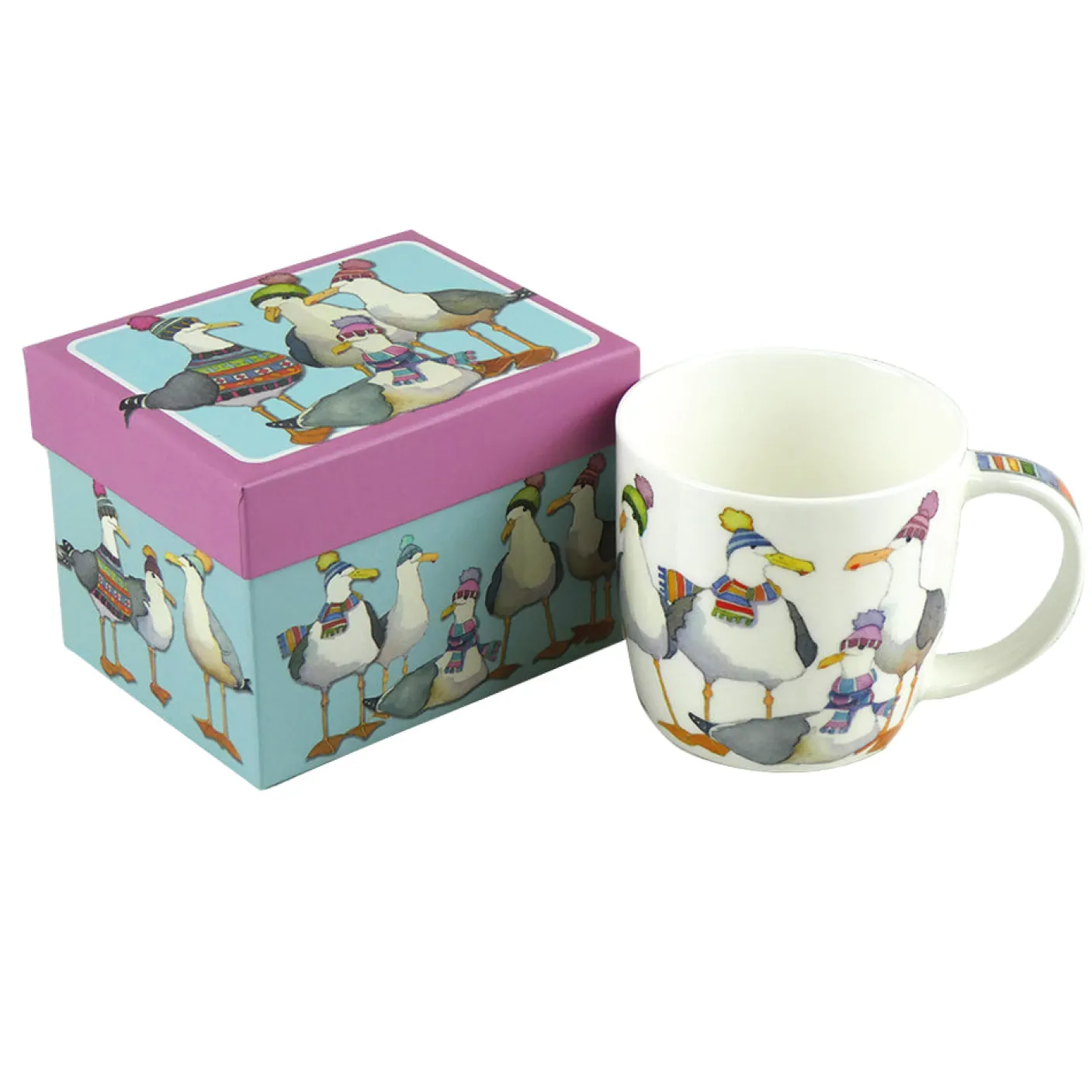 Seagulls in Beanies Bone China Mug (Boxed)