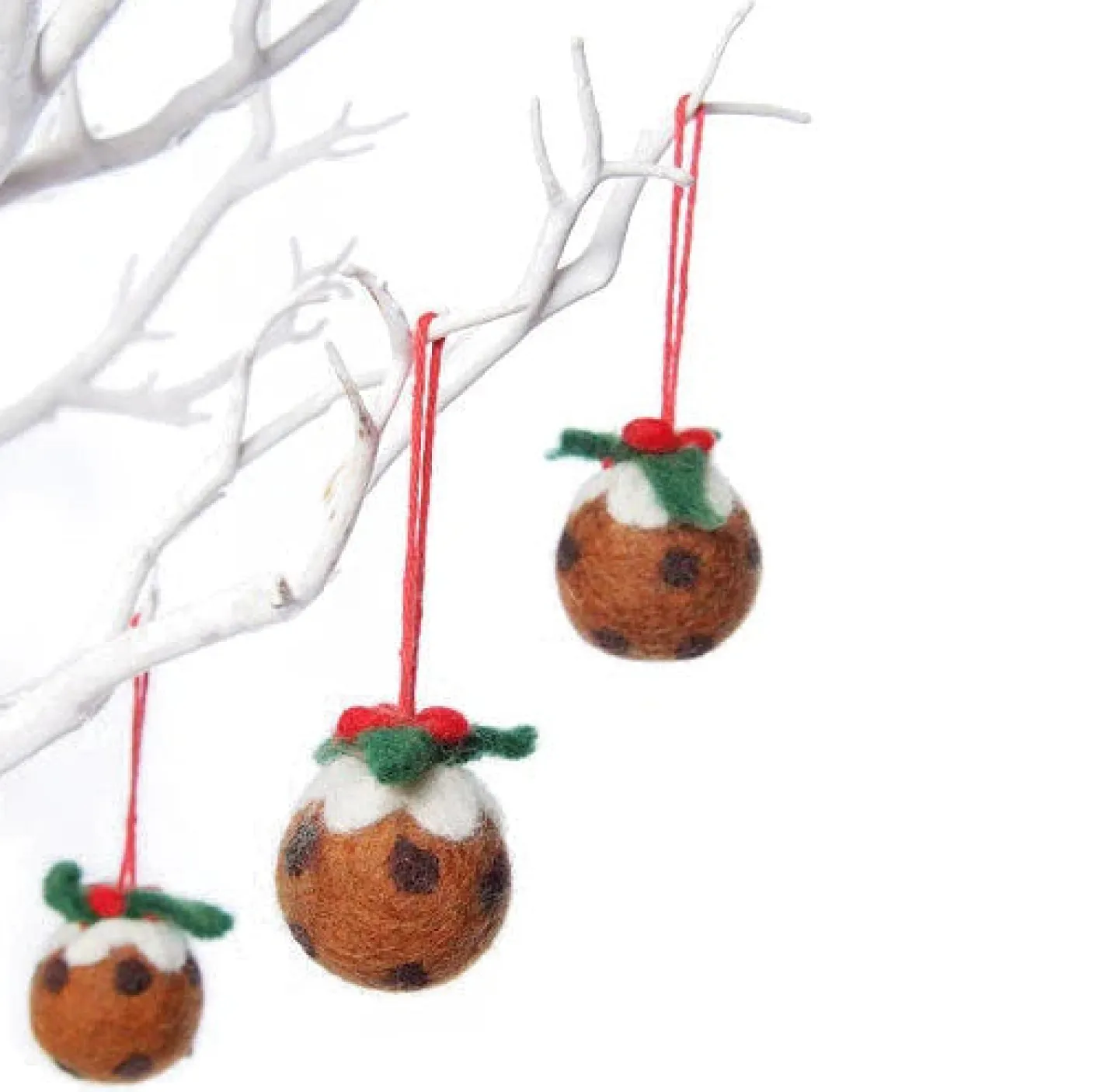 Mini Christmas Pudding Felt Decoration