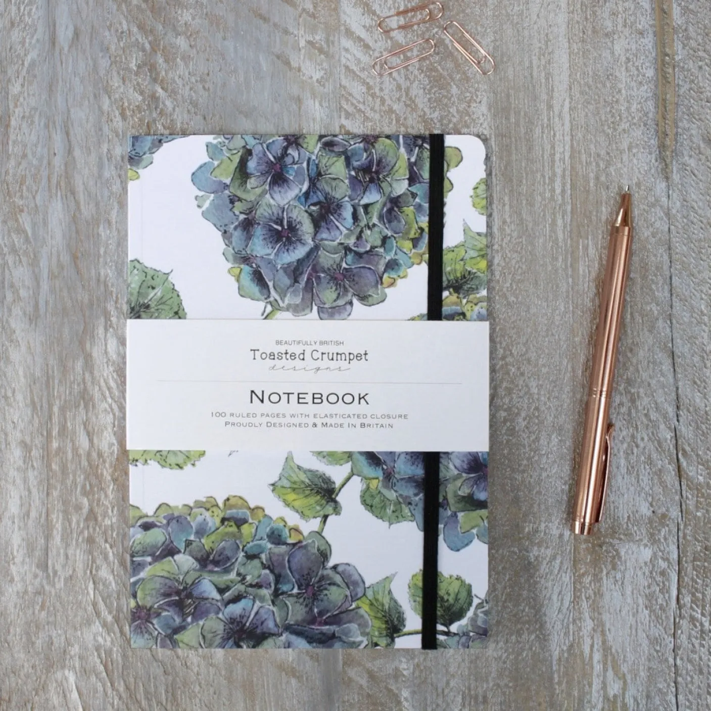 Hydrangea Pure A5 Lined Notebook