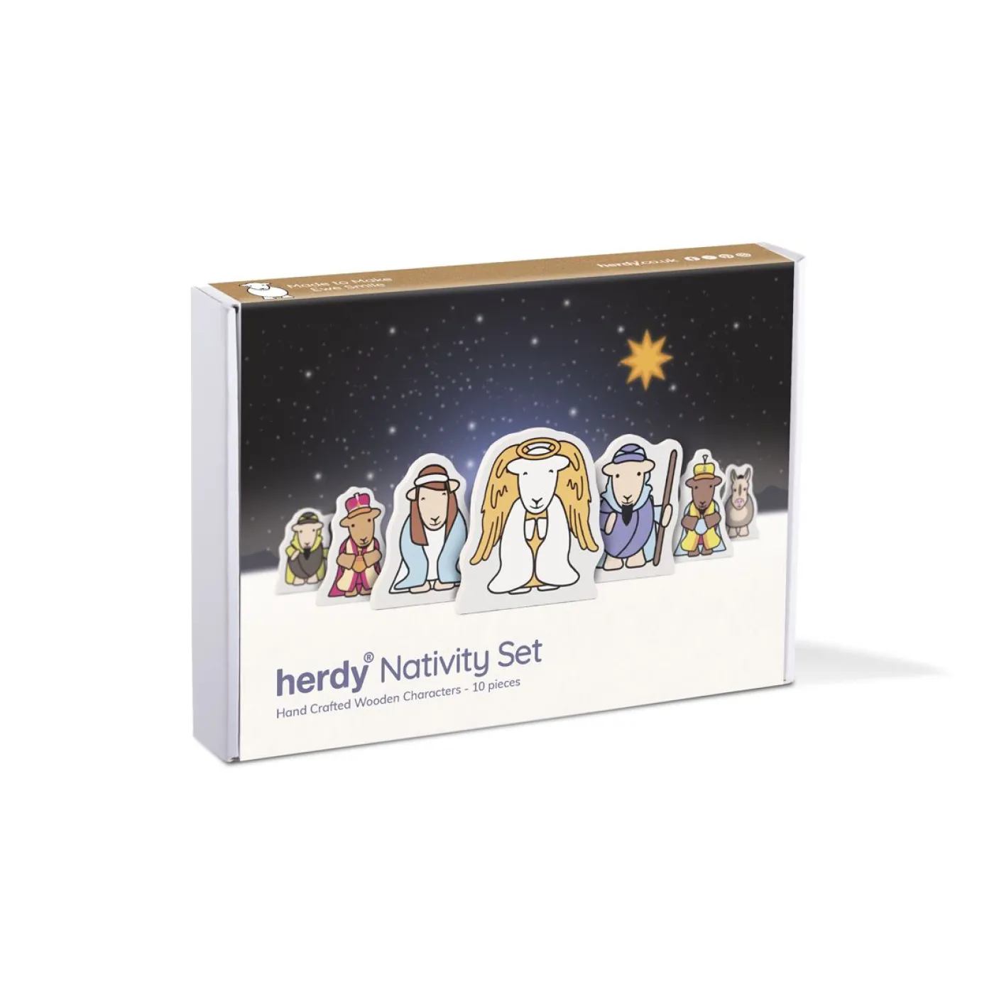 Herdy Wooden Nativity Set