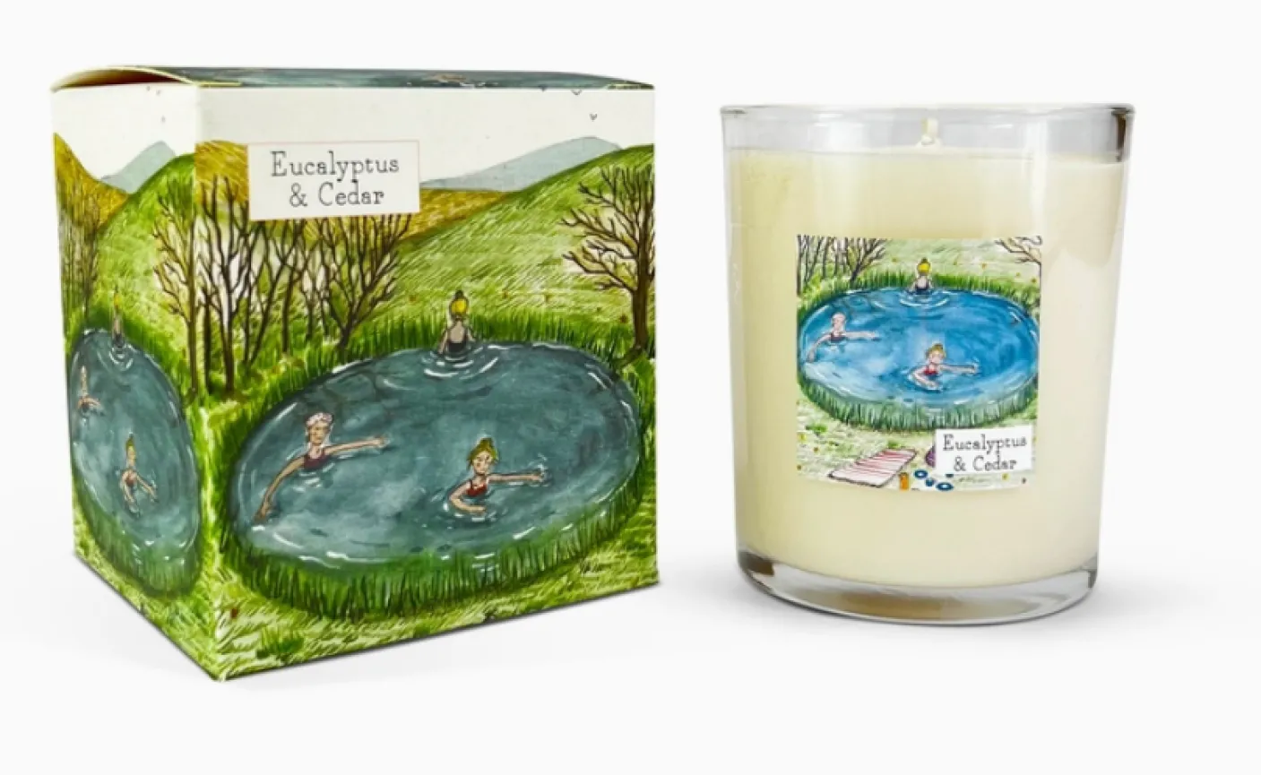 Eucalyptus & Cedar Votive Candle - Wild Swimming