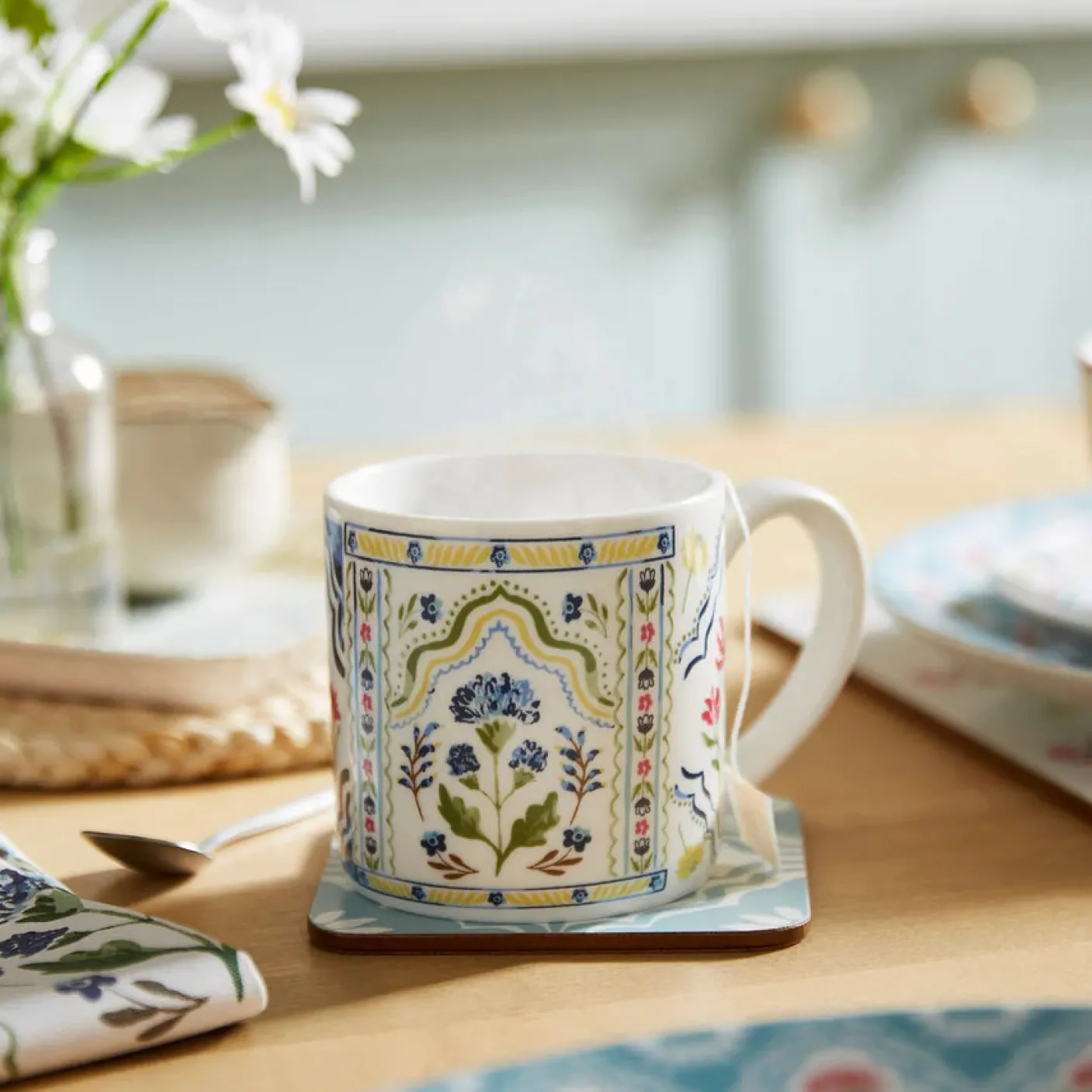 Boho Floral Bone China Mug